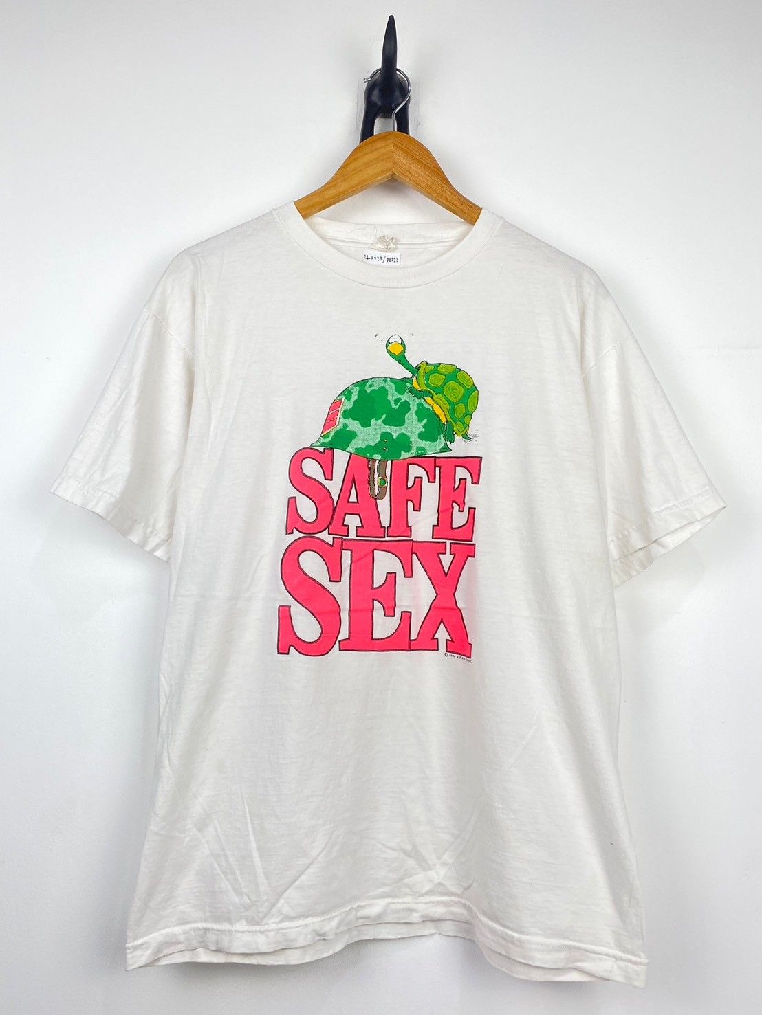 Art × Streetwear × Vintage 1990s Safe Sex is Hot Sex Art Tee