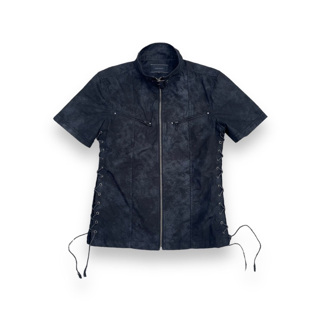 image of If Six Was Nine x Le Grande Bleu L G B Create Barefoot Mud Washed Black Lace Up Punk Jacket (Size M