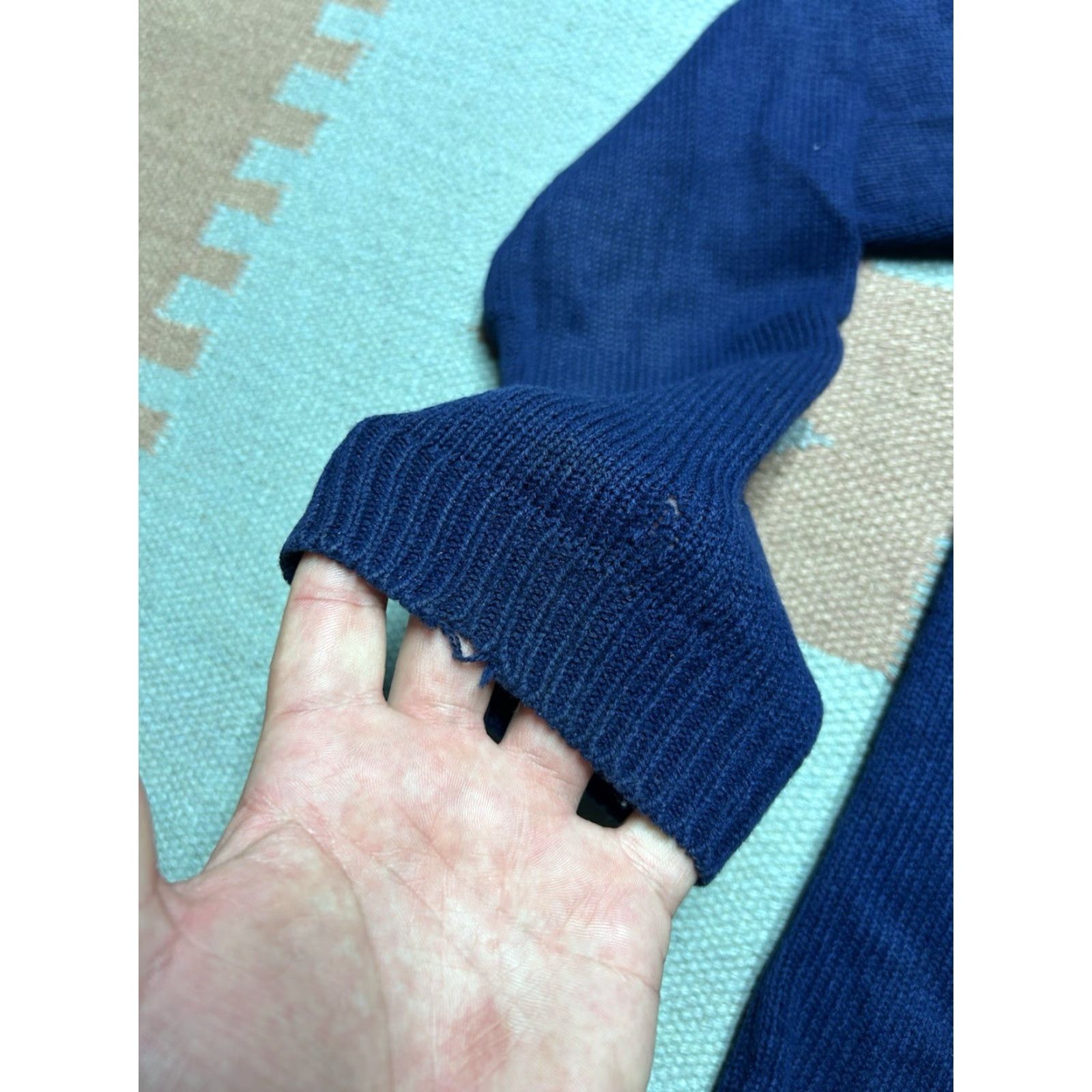 Vintage VINTAGE 60s 70s acrylic knit sweater button front cardigan blue Women’s M Size M / US 6-8 / IT 42-44 - 3 Thumbnail