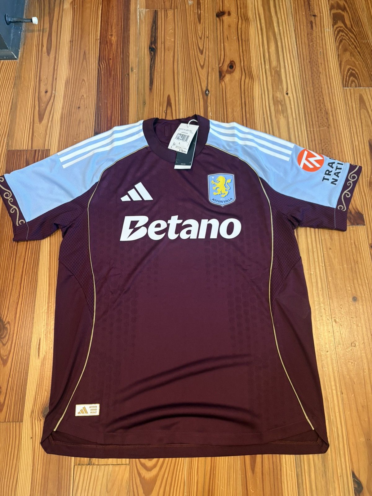 Adidas New adidas Aston Villa FC Home Authentic Jersey men's large Size US L / EU 52-54 / 3 - 1 Thumbnail