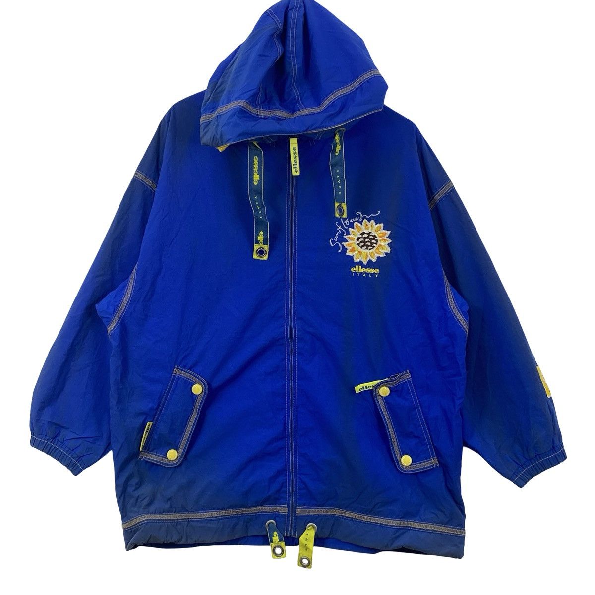 Ellesse Vintage ELLESSE ITALY Sunflower Embroidered Hooded Jacket Size US XXL / EU 58 / 5 - 3 Thumbnail