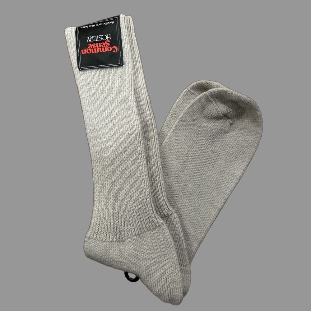 Vintage NEW Common Sense Hosiery Beige Dress Socks Mens Size 10-13 Mid Calf Casual American Size ONE SIZE - 1 Thumbnail