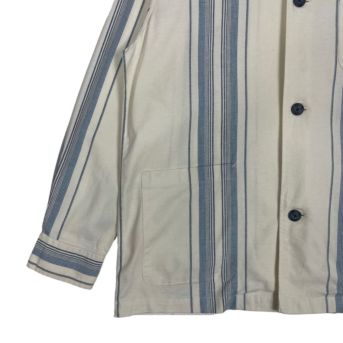 Issey Miyake × Japanese Brand × Vintage 💥80s BULLIT JAPAN BUTTON STRIPE CHORE JACKET Size US M / EU 48-50 / 2 - 3 Thumbnail