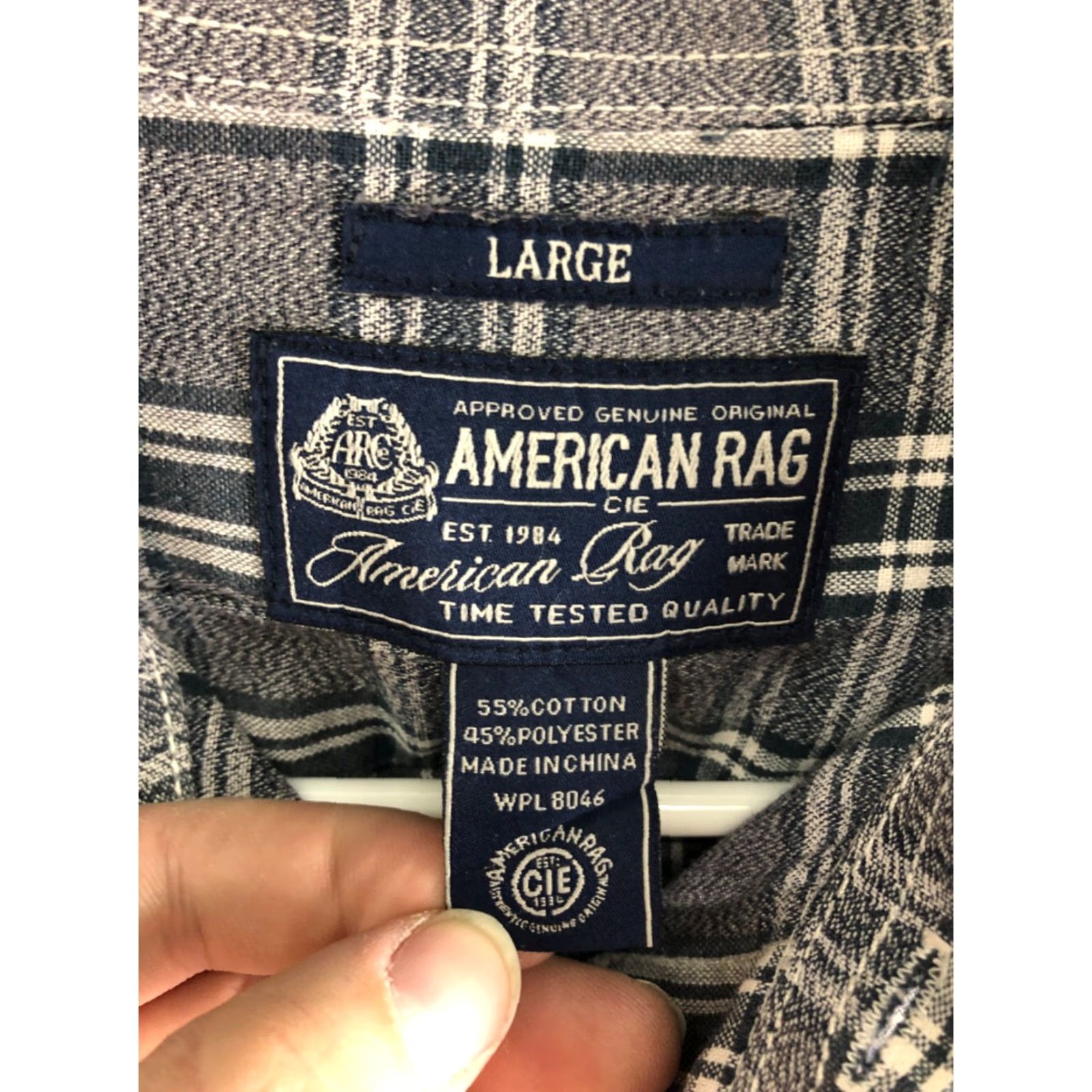 Vintage American Rag Shirt Size Large Mens Gray Plaid Long Sleeve Spread Collar Size US L / EU 52-54 / 3 - 5 Thumbnail