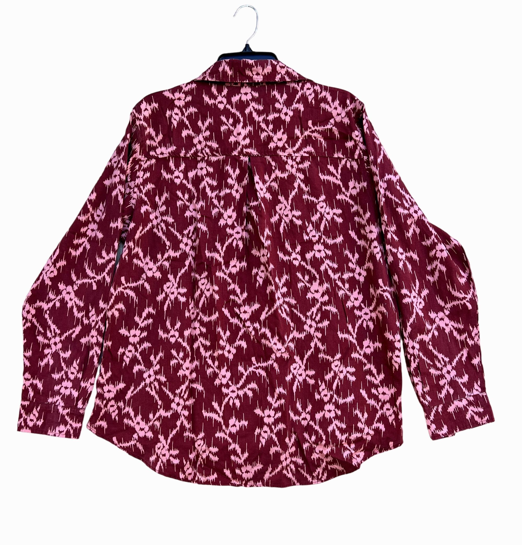 Other Knox Rose - Women's Long Sleeve Button-Down Shirt Top - Red Size L / US 10 / IT 46 - 4 Thumbnail