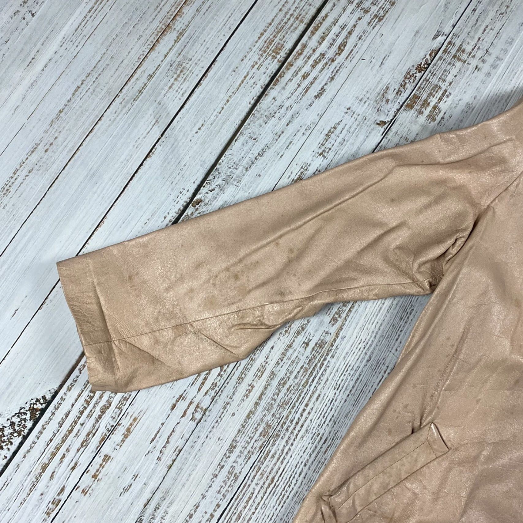 Vintage VINTAGE ALBERT ALFUS 1960s Leather Jacket M/L ROSE PINK TAN Mod/GoGo Womens Size M / US 6-8 / IT 42-44 - 4 Thumbnail