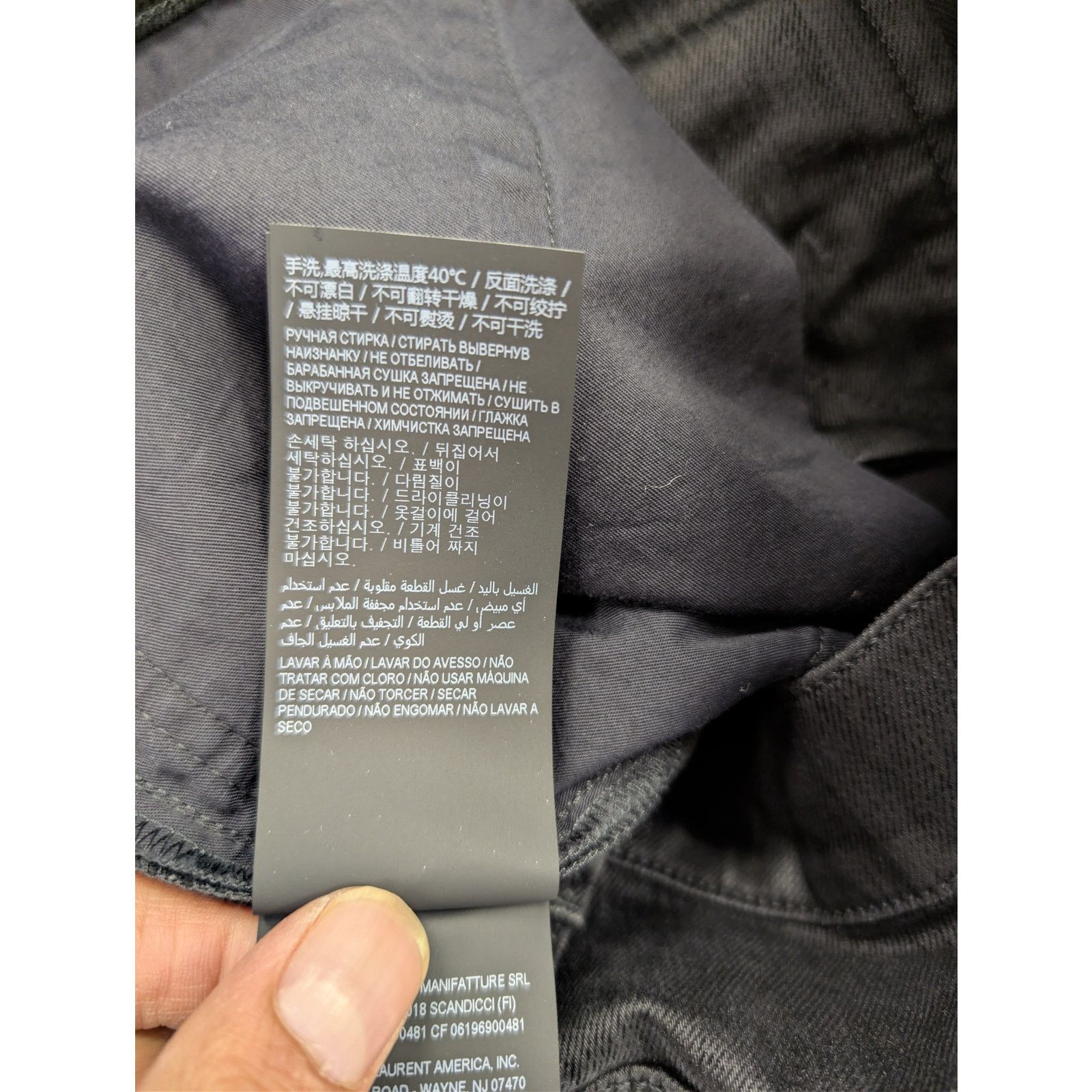 Saint Laurent Paris o1rshd1 Skinny Medium Waist Denim Jean in Black/Light Glazed Size US 29 - 19 Thumbnail