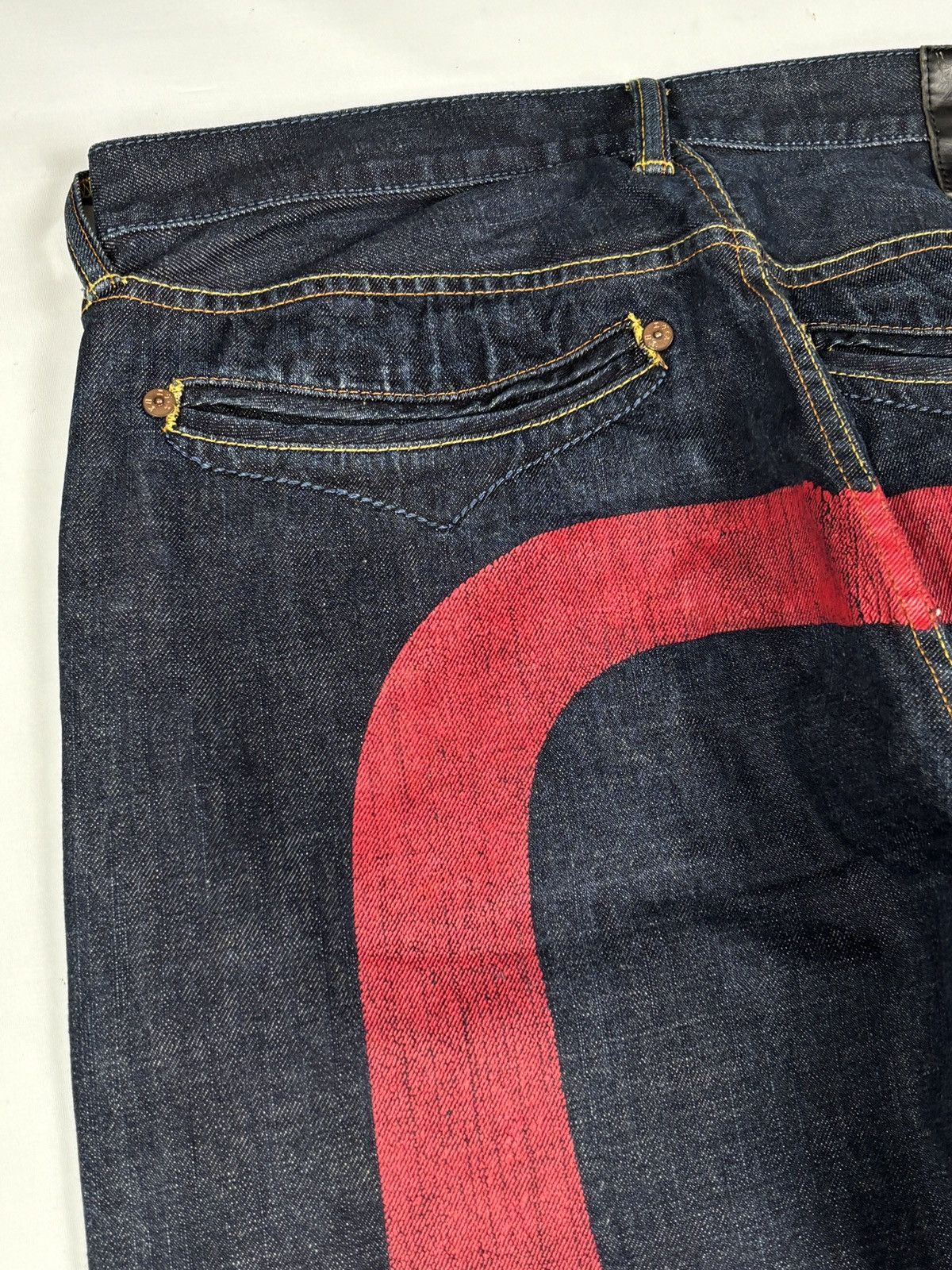 Evisu Lot. 0078 Double Sided Seagull Print Daicock Selvedged Jeans Size US 34 / EU 50 - 3 Thumbnail
