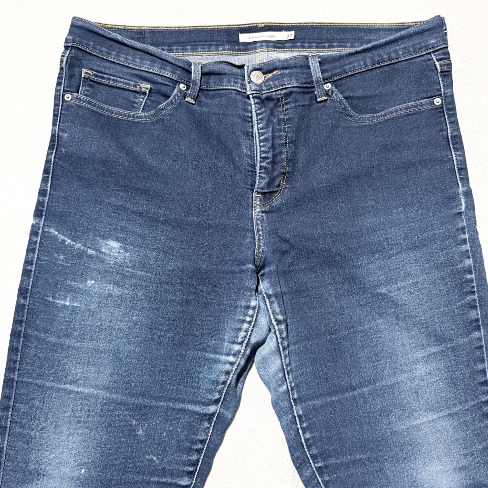 Levi's Levi's 311 Shaping Skinny Jeans Women's 32 Dark Wash Denim Slim Zip Fly - Stains Jeans Blue Women 90s Vintage Style Size 24" / US 00 / IT 34 - 2 Thumbnail