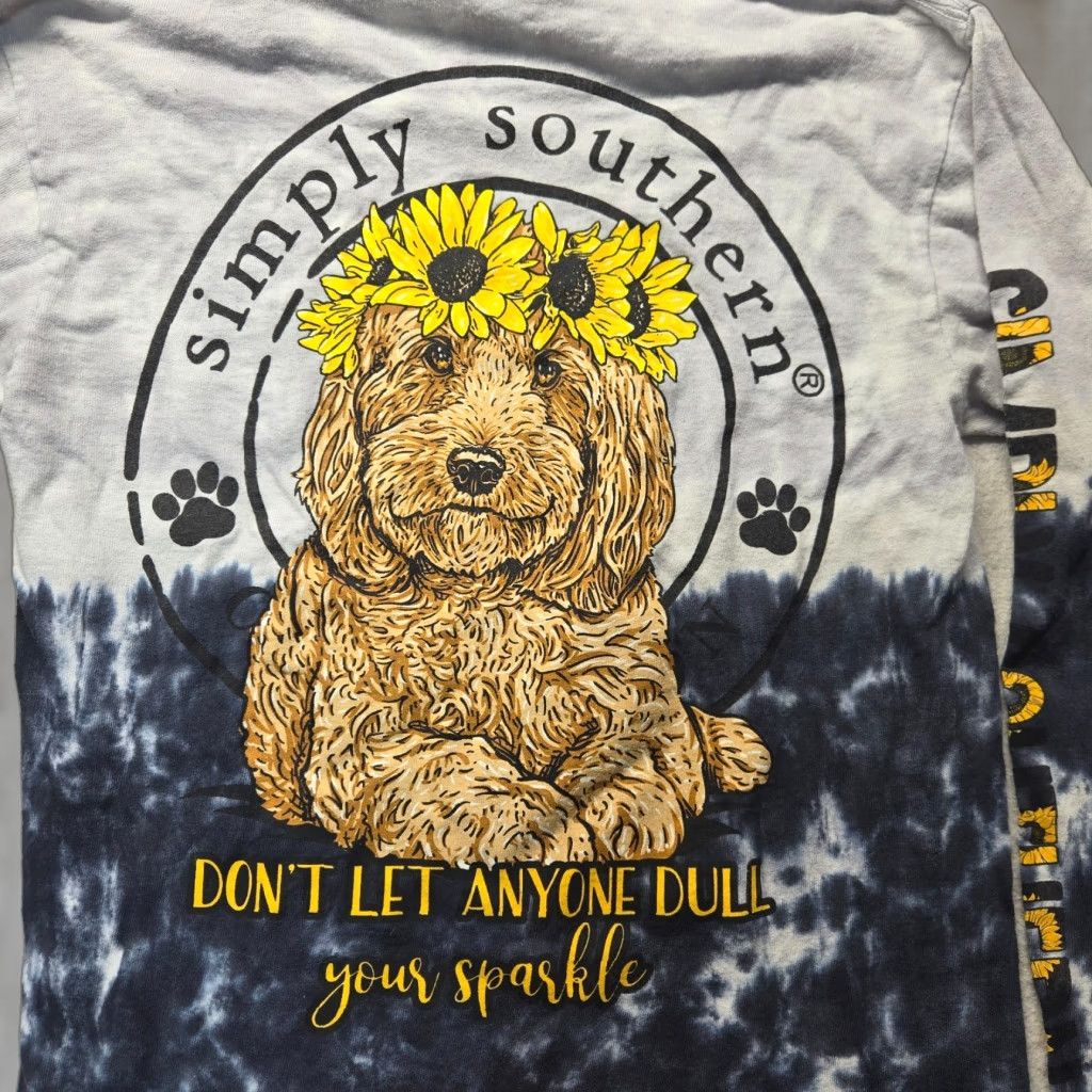 Vintage VINTAGE Simply Southern Dog Theme Long Sleeve T-Shirt Gray Tie Dye Womens S Size S / US 4 / IT 40 - 1 Thumbnail