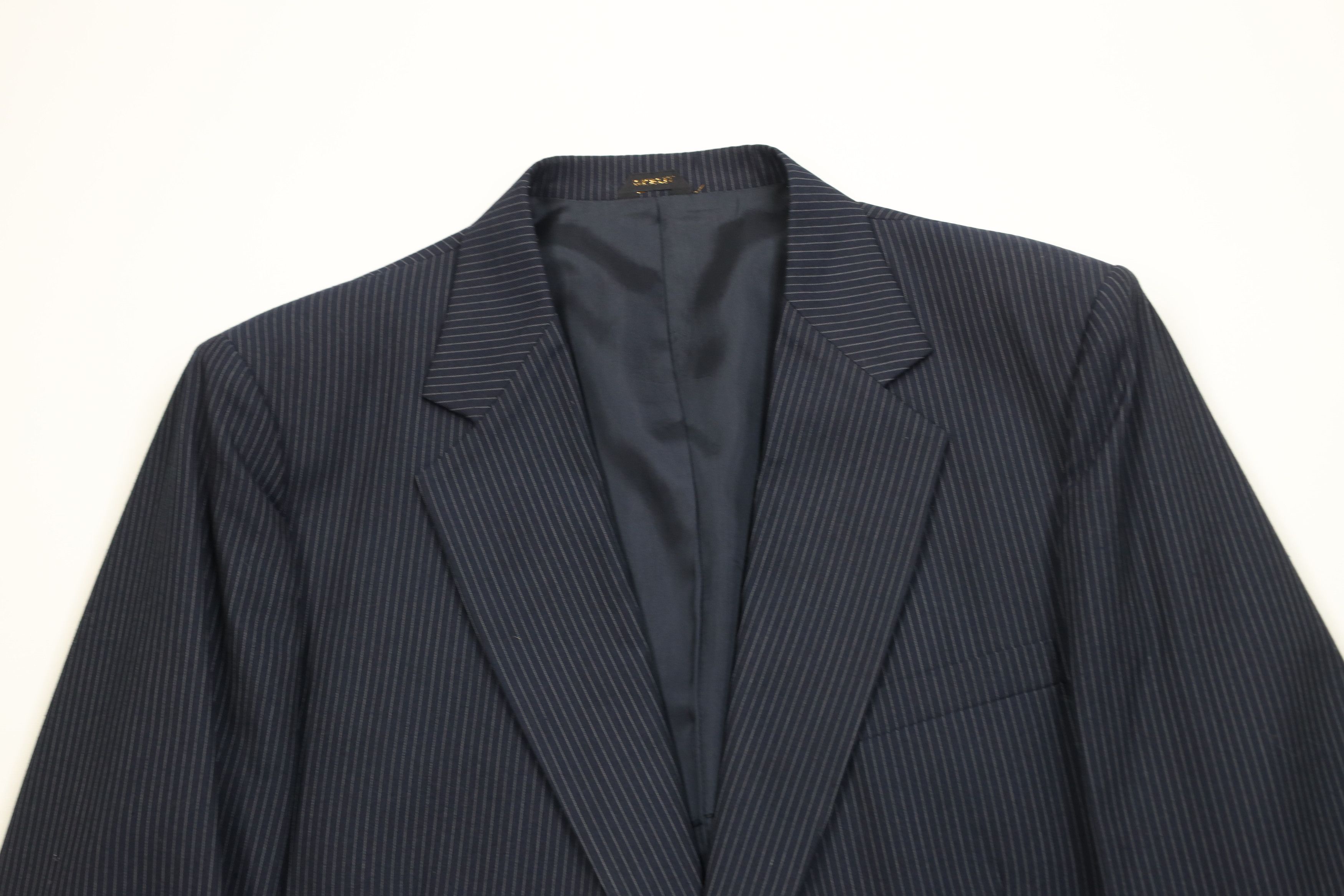 Vintage Vintage 70s Streetwear 3 Piece Pinstriped Suit Wedding Size 46L - 2 Thumbnail
