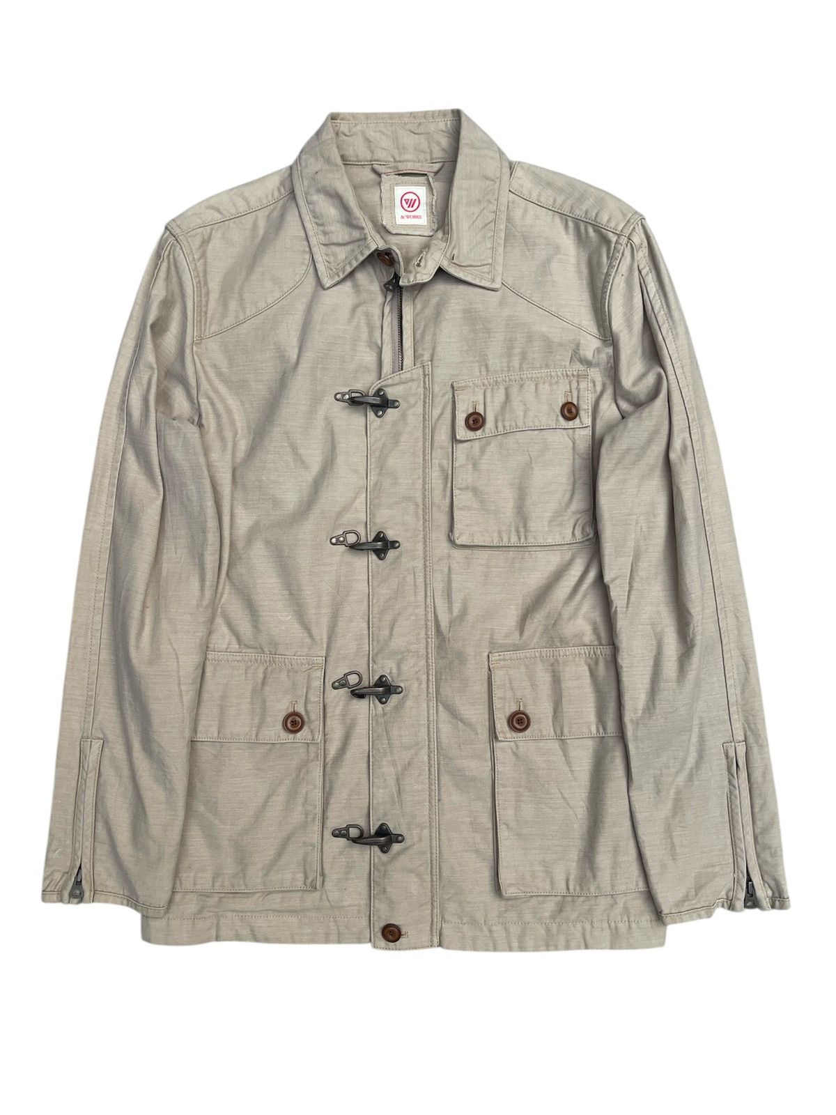 Japanese Brand × Other × Vintage Works Beige Metal Toggle Jacket - Japanese Workwear Style Size US S / EU 44-46 / 1 - 1 Thumbnail