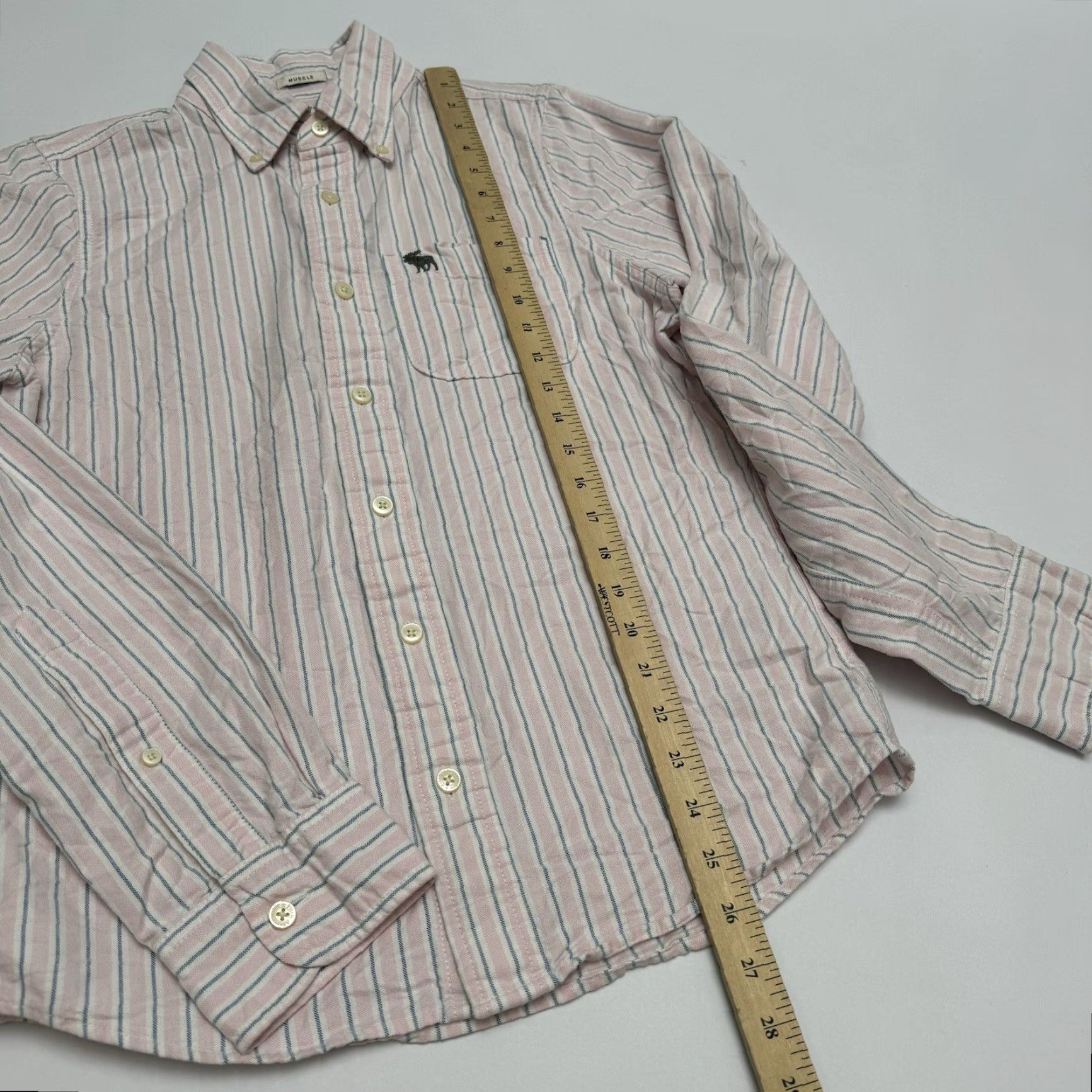 Abercrombie & Fitch Abercrombie & Fitch Men Small Muskle Pink Blue Striped Long Sleeve Button-Down Shirt Regular Fit Casual Size US S / EU 44-46 / 1 - 6 Thumbnail
