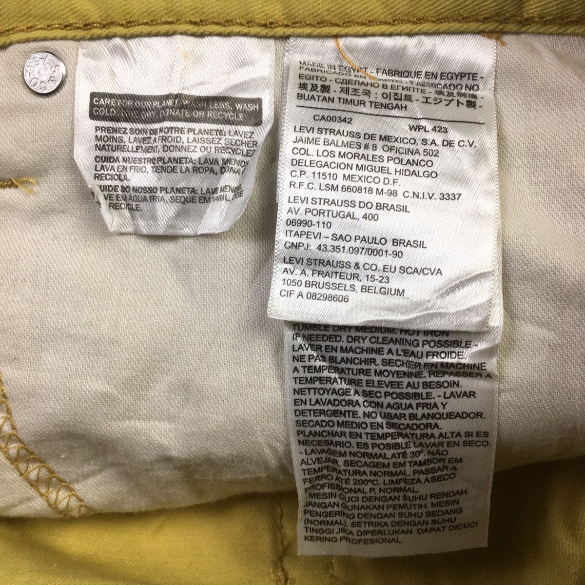 Levi's × Levi's Vintage Clothing × Vintage Rare !! Levis 514 Yellow Retro Style Jeans Size US 36 / EU 52 - 8 Thumbnail