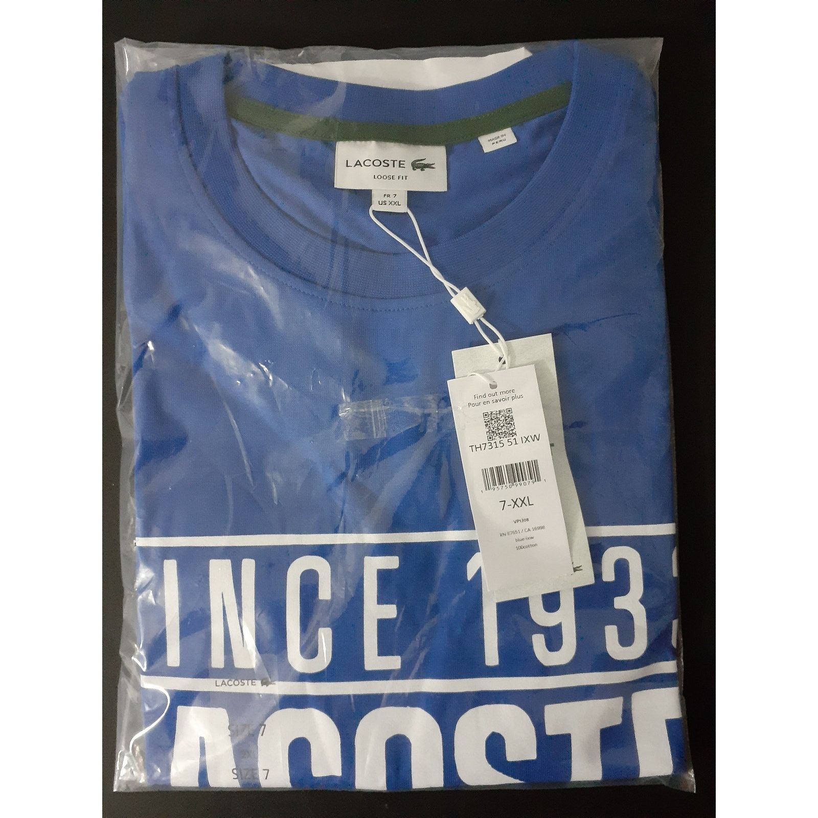 Lacoste Lacoste Mens Loose Fit Front Croc Graphic T-Shirt Gelato 2XL Size US XXL / EU 58 / 5 - 2 Thumbnail