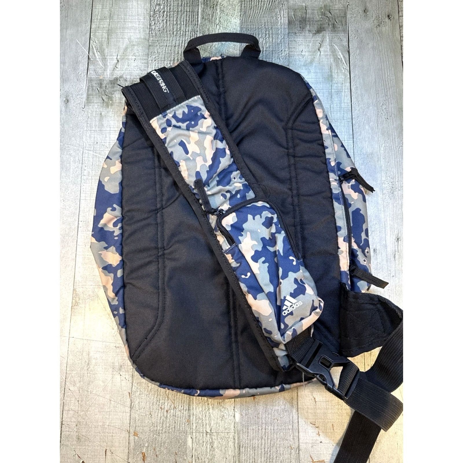Adidas Adidas Sling Backpack Crossbody Navy Beige Camouflage LoadSpring Single Strap Men Backpack Size ONE SIZE - 2 Thumbnail