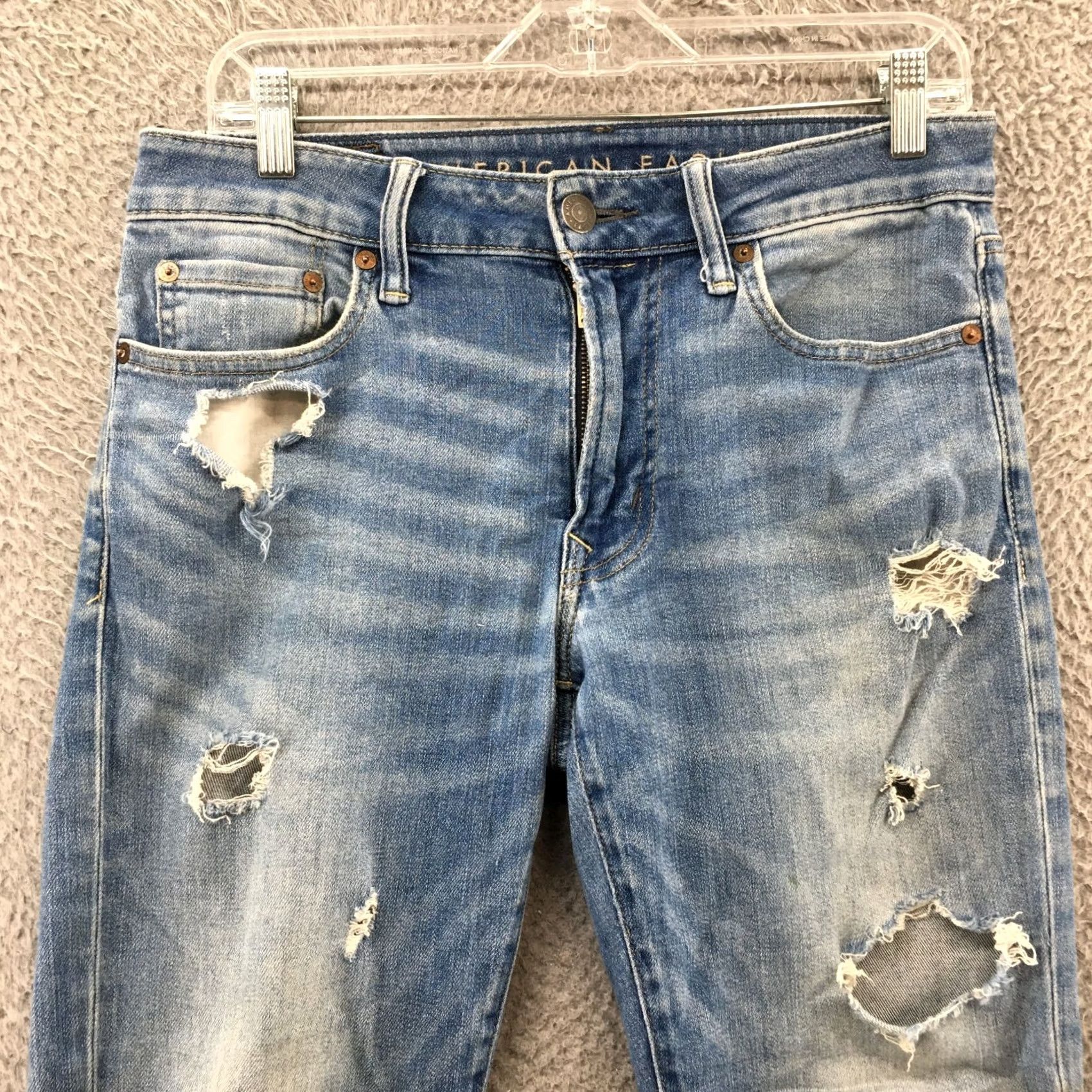 American Eagle Outfitters American Eagle Slim Next Level Airflex Jeans Mens 30x30 Blue Size US 30 / EU 46 - 2 Thumbnail