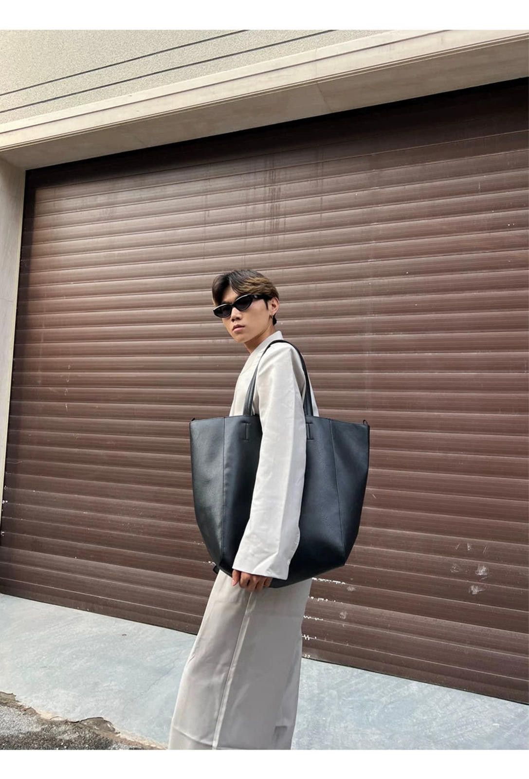 Vintage Vintage Bucket Shoulder Tote | Large PU Handbag Size ONE SIZE - 6 Thumbnail