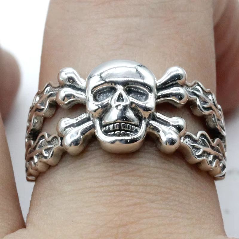 Jewelry Double Bone Skull Ring Size ONE SIZE - 2 Thumbnail