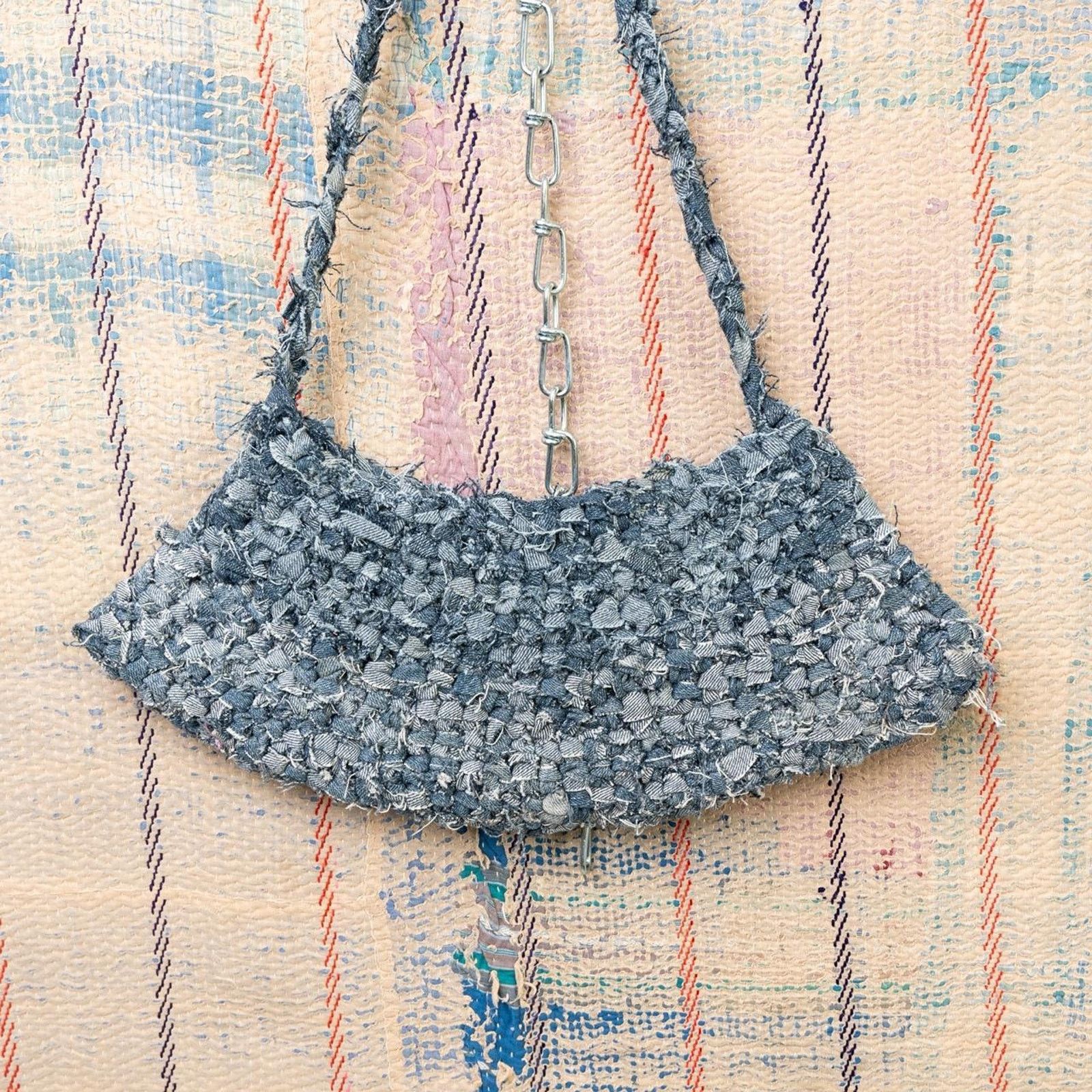 Carhartt Upcycled Crochet Baguette Bag |crochet Shoulder Bag Size ONE SIZE - 6 Thumbnail