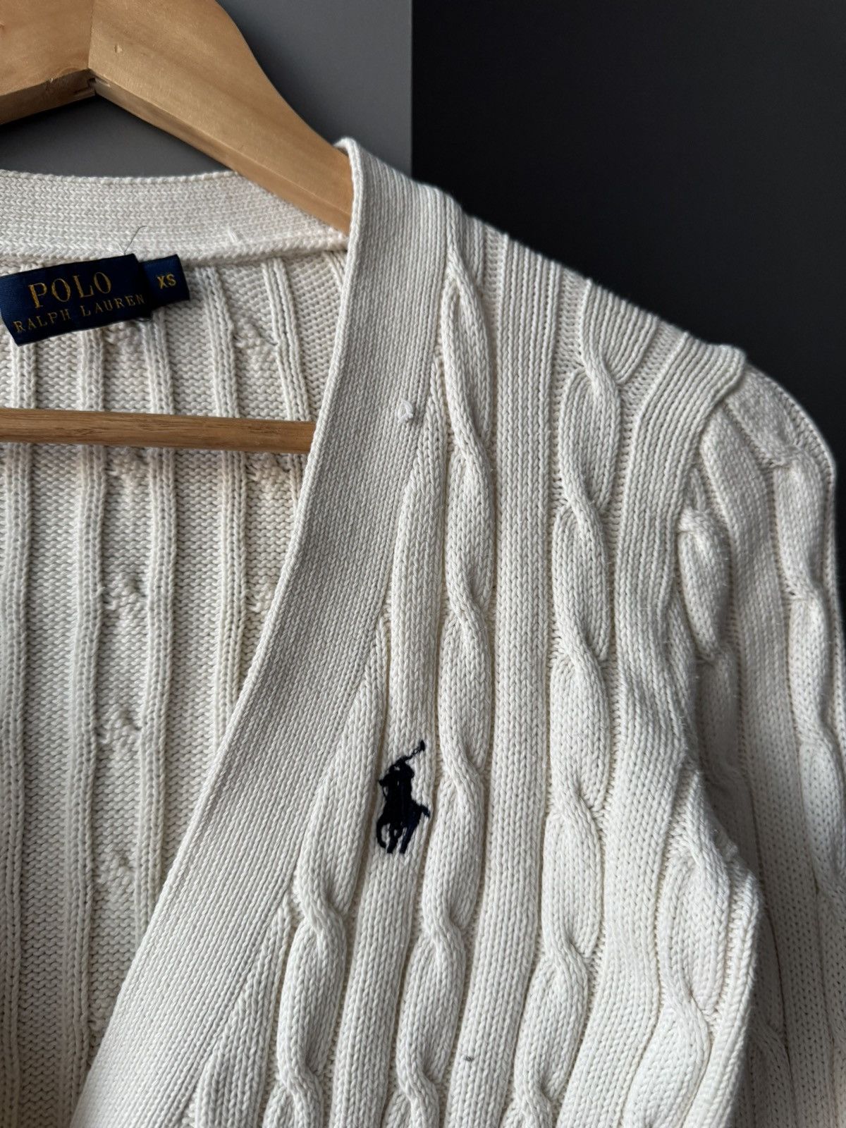 Polo Ralph Lauren Polo Ralph Lauren Women's Beige Cable-Knit Cotton Cardigan Size XS / US 0-2 / IT 36-38 - 2 Thumbnail