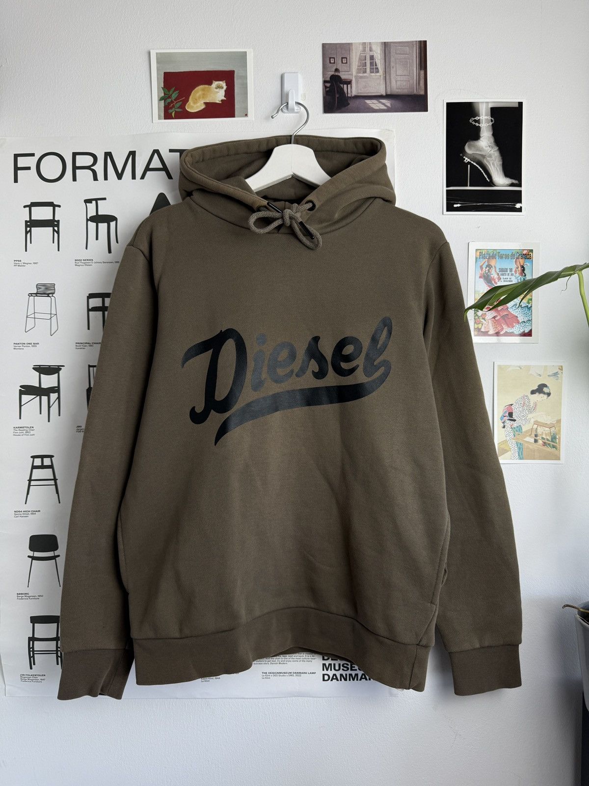 Designer × Diesel Diesel big logo khaki hoodie M designer streetwear avantgarde Size US M / EU 48-50 / 2 - 1 Thumbnail