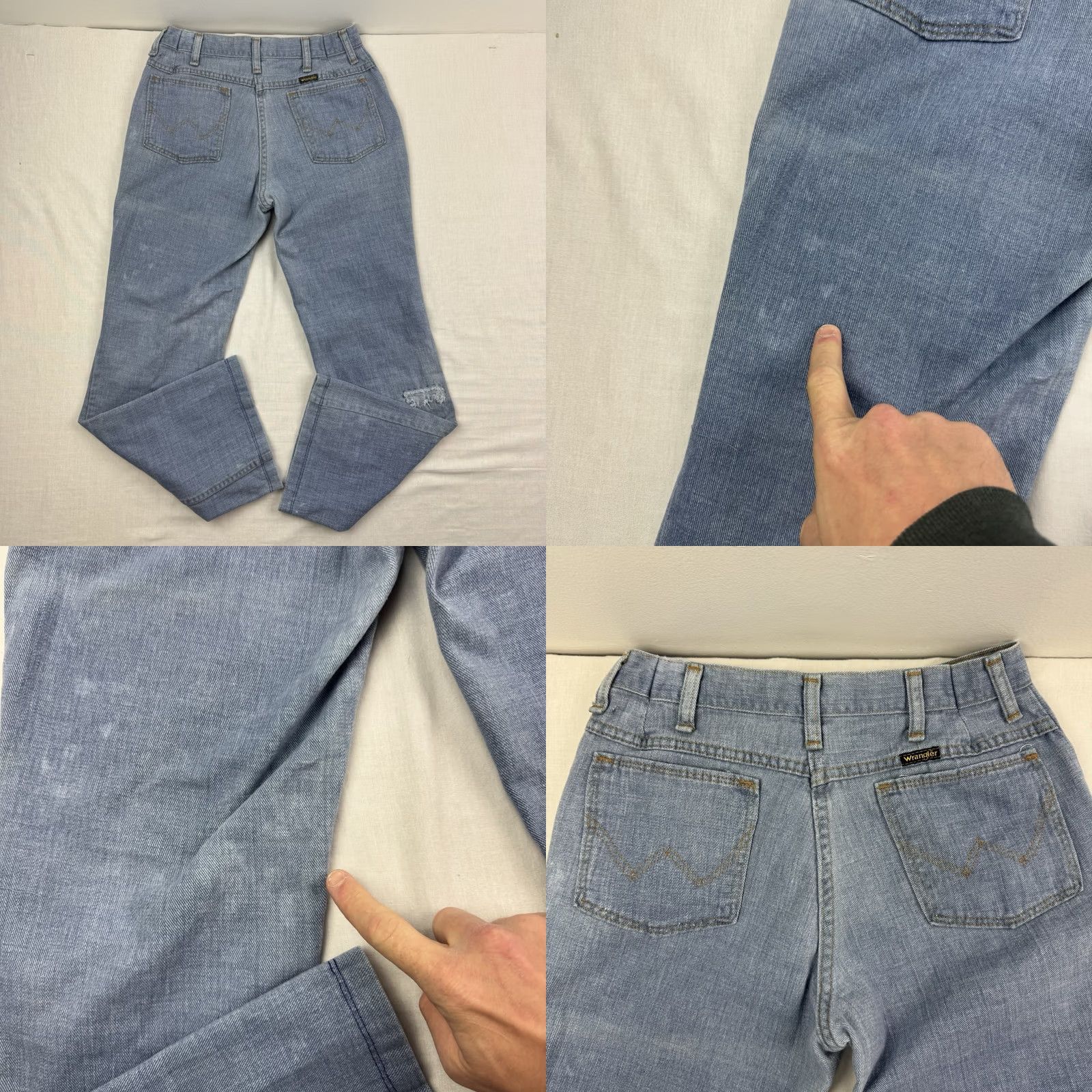 Wrangler VINTAGE Wrangler Bootcut Jeans Womens 26x27 80s 70s Hipster Hippie Faded Repairs Size 26" / US 2 / IT 38 - 10 Thumbnail