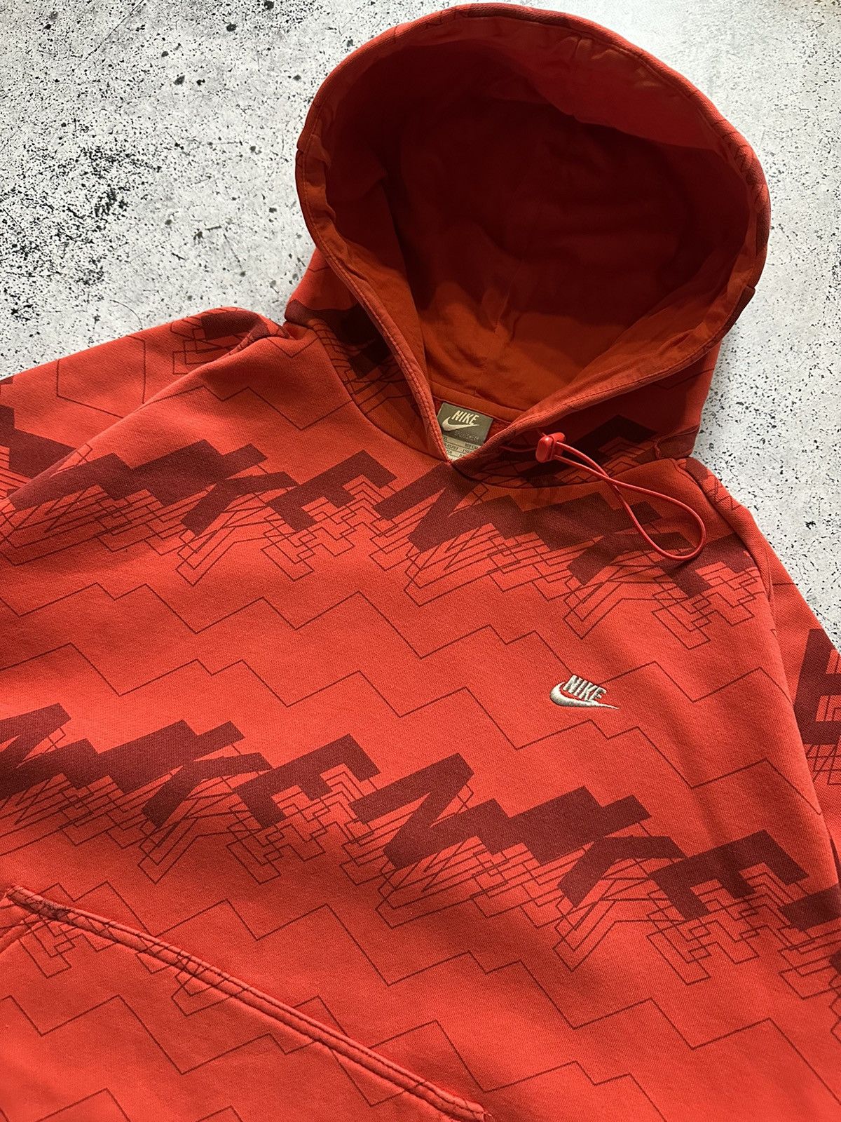 Nike Vintage Nike Baggy Hoodie Mini Swoosh Monogram Logo Y2K USA Size US XL / EU 56 / 4 - 2 Thumbnail