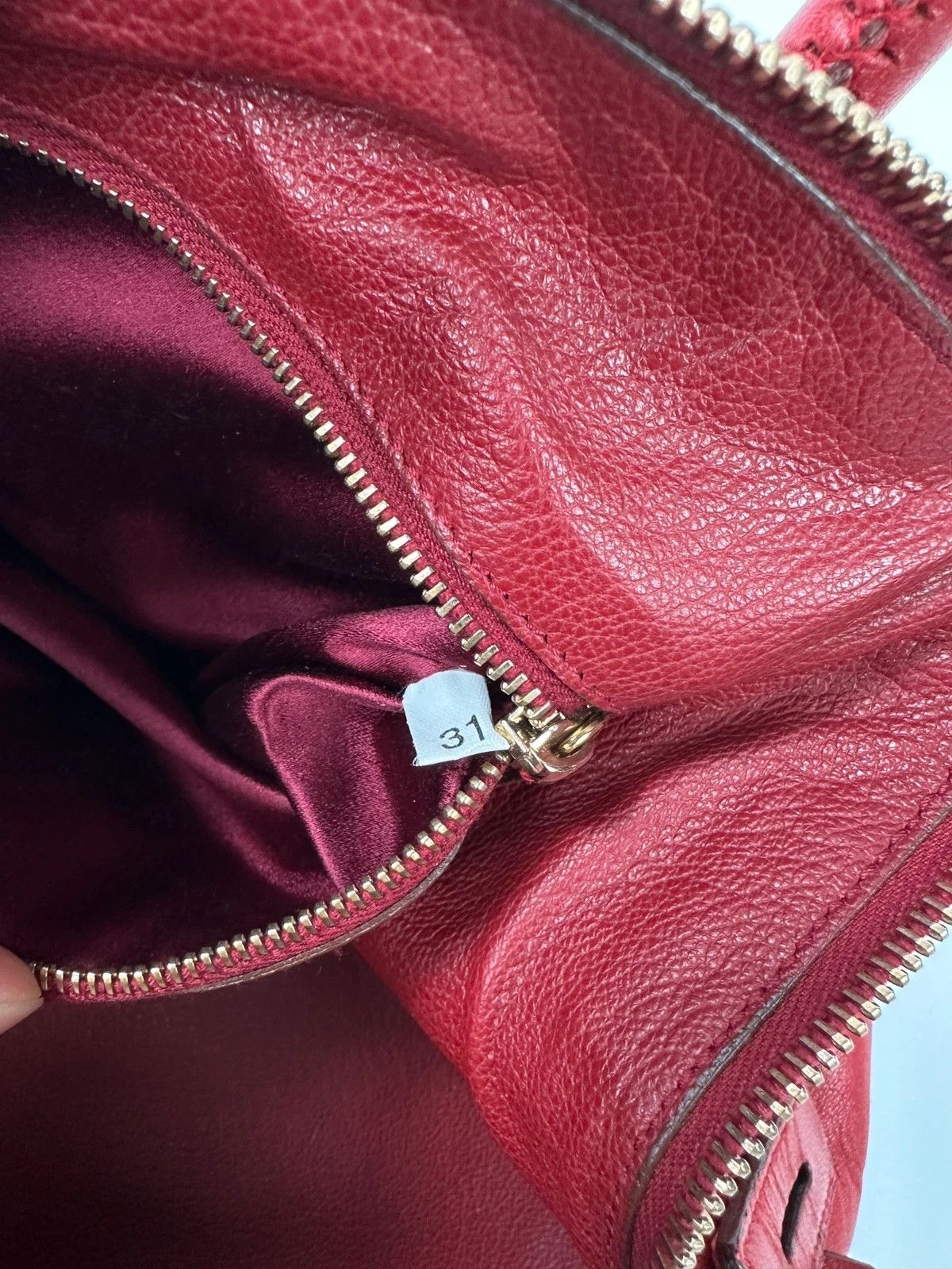 Prada Prada Milano Red Leather Handbag Gold Hardware Size ONE SIZE - 15 Thumbnail