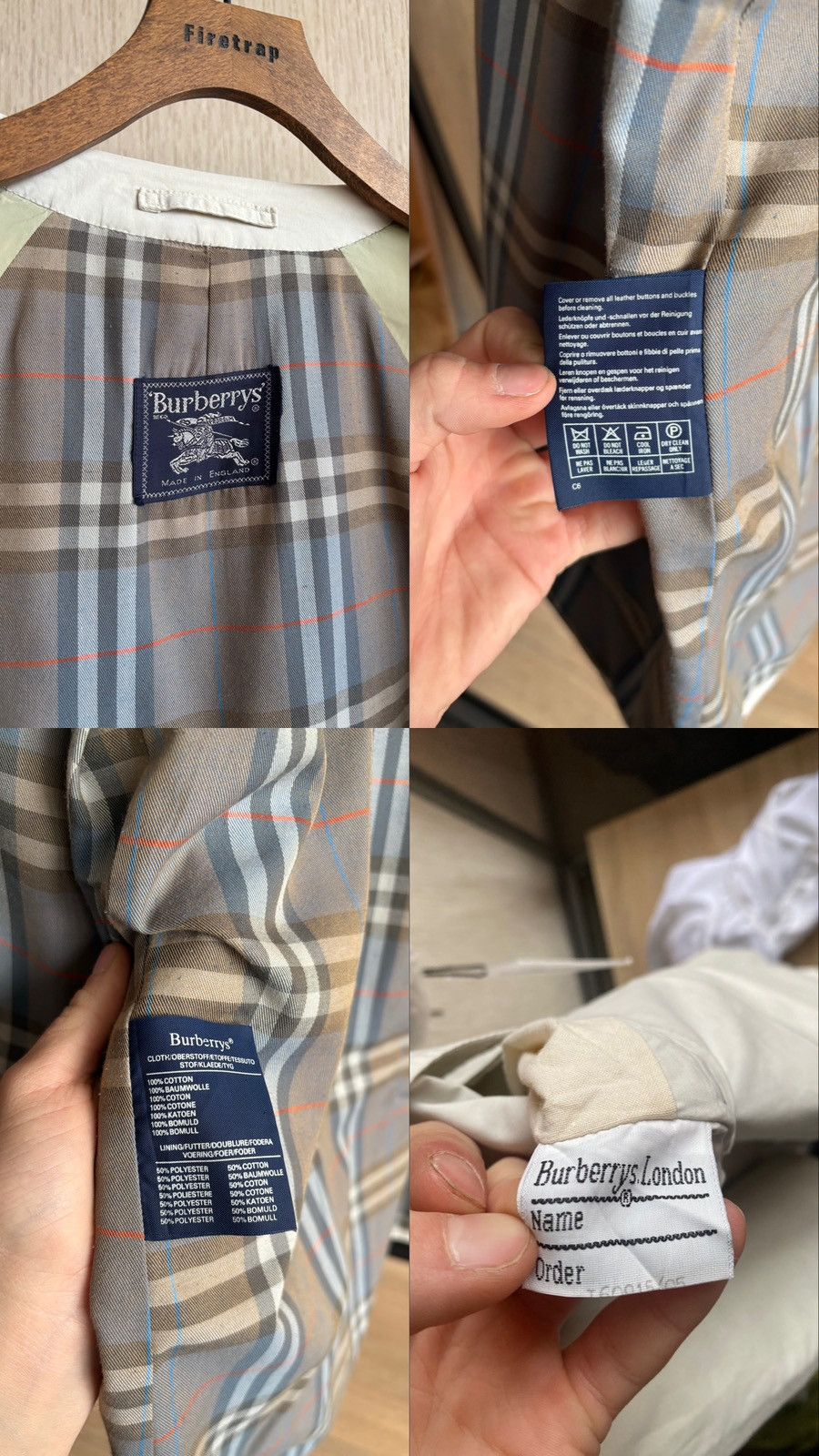 Burberry × Vintage Vintage Burberry Nova Check Trench Coat RainCoat 80s Size US L / EU 52-54 / 3 - 18 Thumbnail
