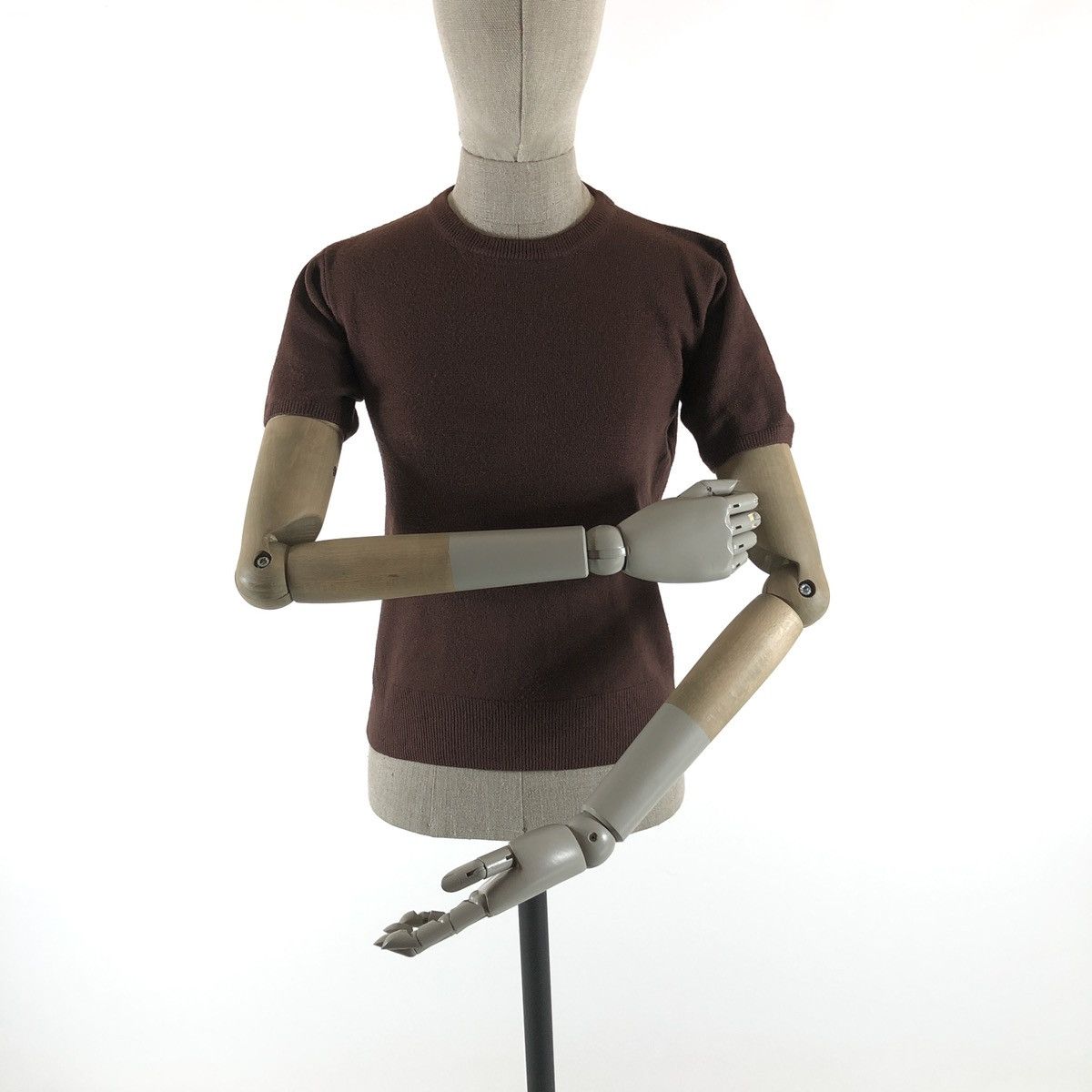 MCM VTG MCM Short Sleeve Logo Japan Wool Brown Acryl Top T-Shirt Size M / US 6-8 / IT 42-44 - 7 Thumbnail