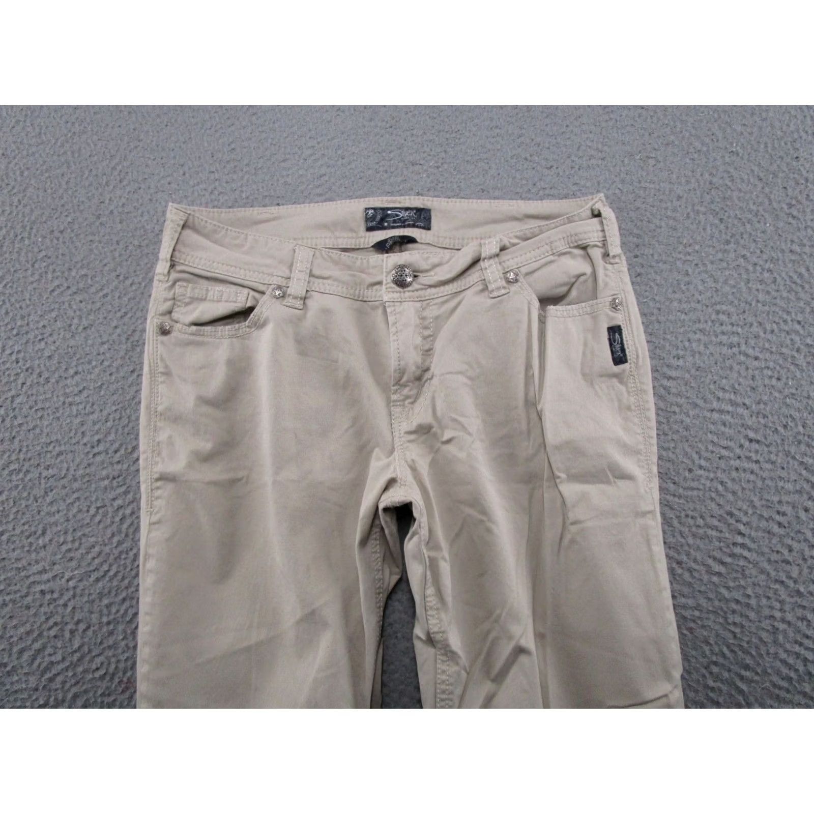 Silver Jeans Co. Silver Jeans Co Suki Capri Beige Stretch Denim Jeans Women's Size 31 Y2K Size 24" / US 00 / IT 34 - 3 Thumbnail