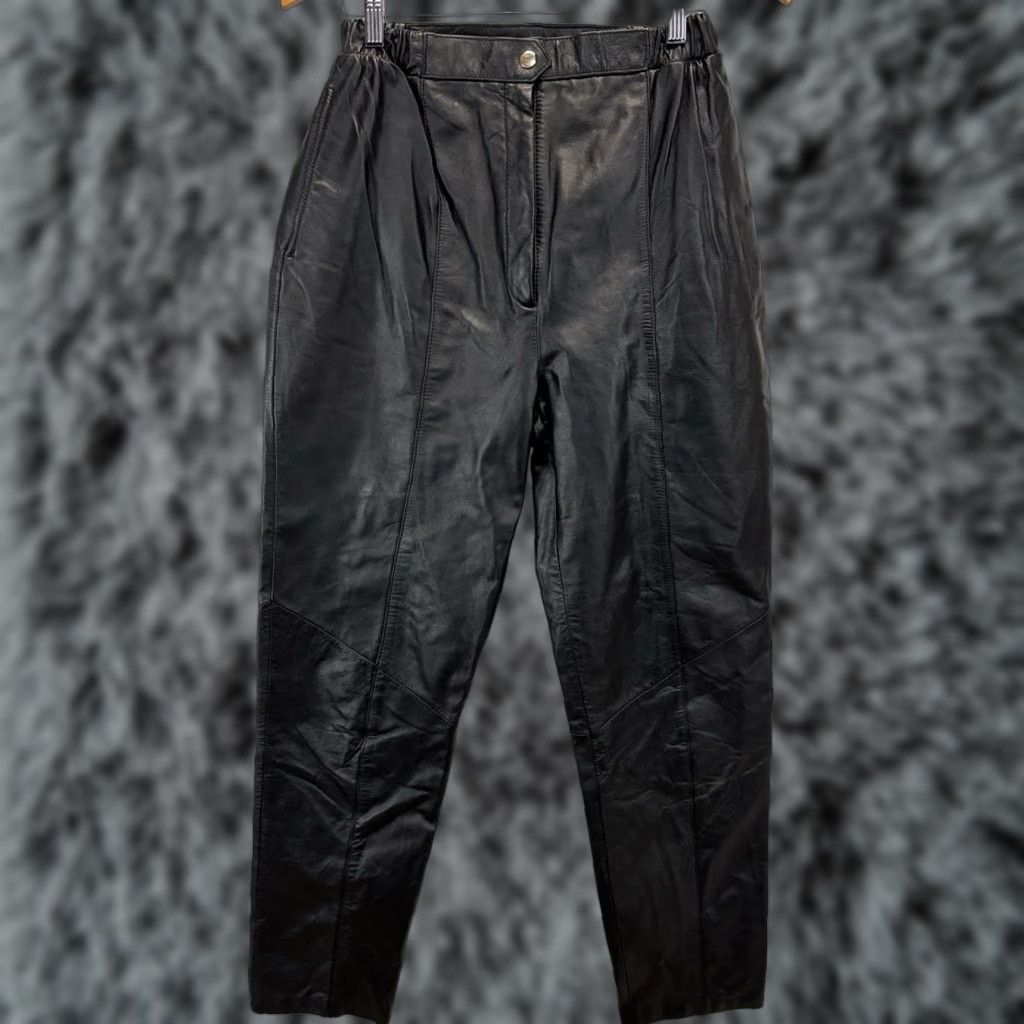 Vintage VINTAGE Tuscany Collection Leather Pants Womens Black Lined Size S/24" x 28.25" Adult Women Medium? Size 28" / US 6 / IT 42 - 1 Thumbnail