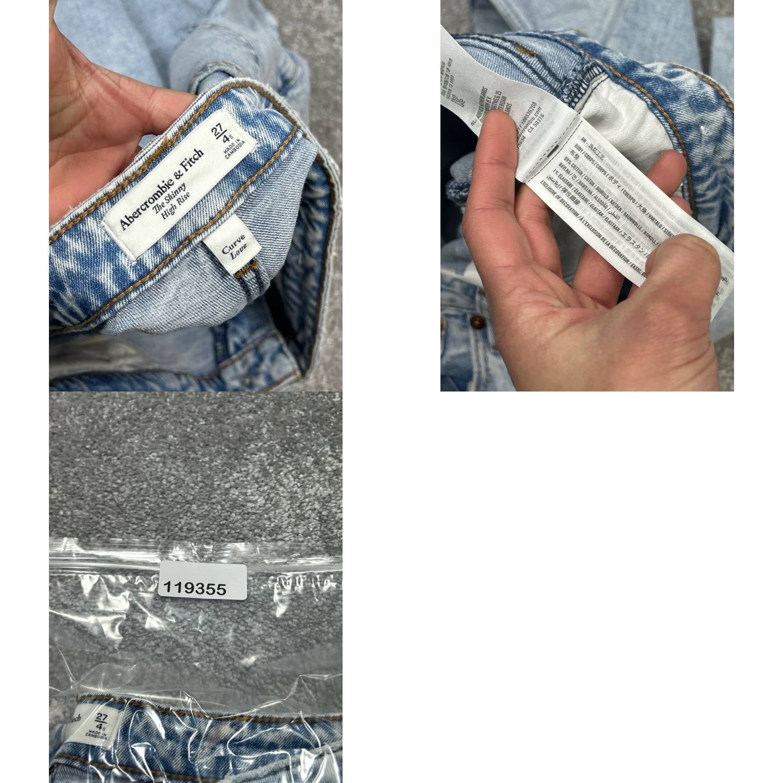 Abercrombie & Fitch Abercrombie & Fitch The Skinny Jeans Women 4 Blue Denim Cotton High Rise 27x25 Distressed Pockets Stretch Modern City Preppy Womens Jeans Size 27" / US 4 / IT 40 - 8 Thumbnail