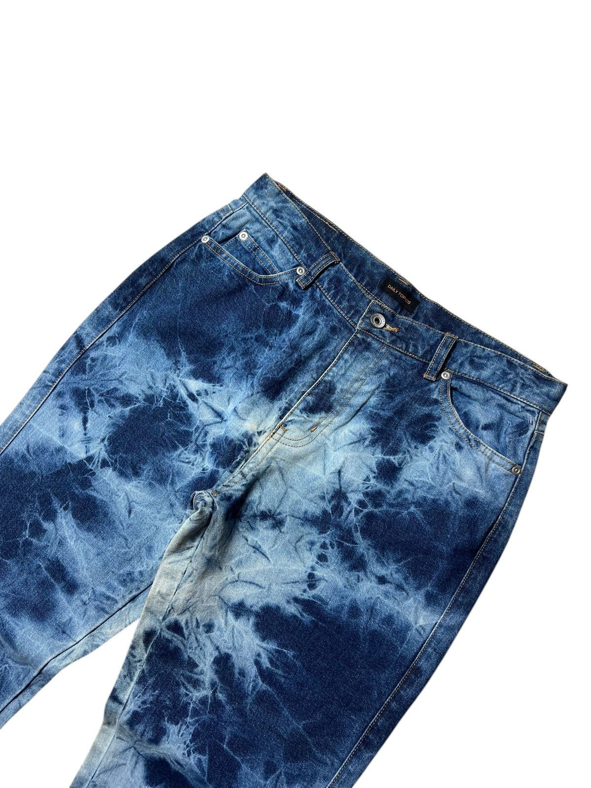 Japanese Brand 2000s Daily Topics Acid Washed Flared Pants Size US 30 / EU 46 - 3 Thumbnail