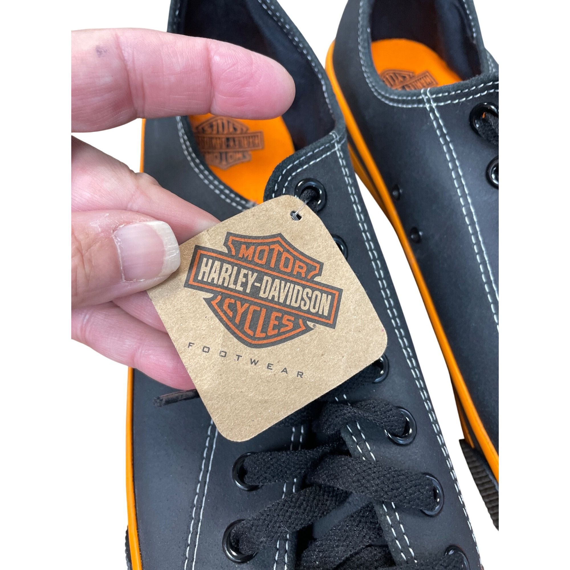 Harley Davidson Harley-Davidson Mens Low-Top Vulcon Black Orange Sneakers Si Size US 13 / EU 46 - 18 Thumbnail