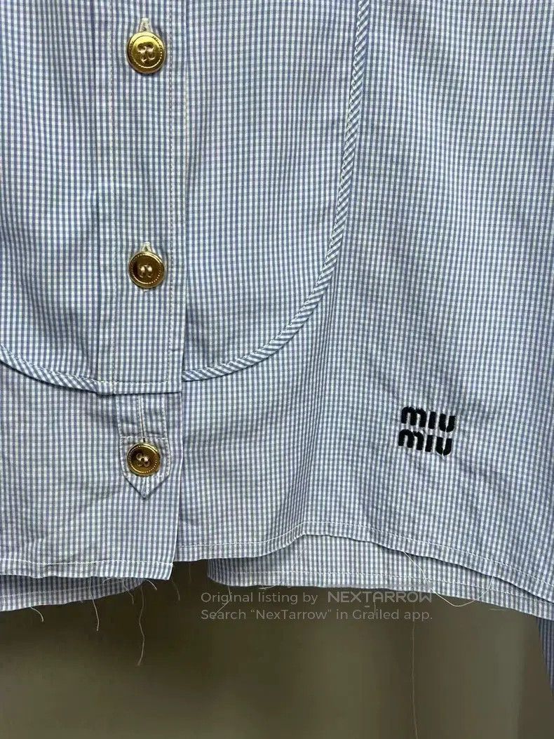 Miu Miu Miu Miu 38 Slogan plaid shirt Size M / US 6-8 / IT 42-44 - 3 Thumbnail