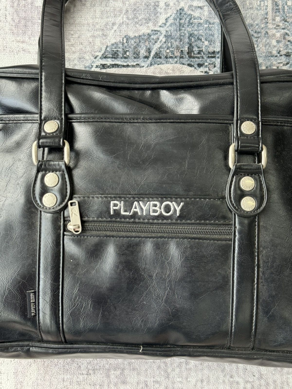 Japanese Brand Playboy Hand Carry Leather Bag Size ONE SIZE - 5 Thumbnail
