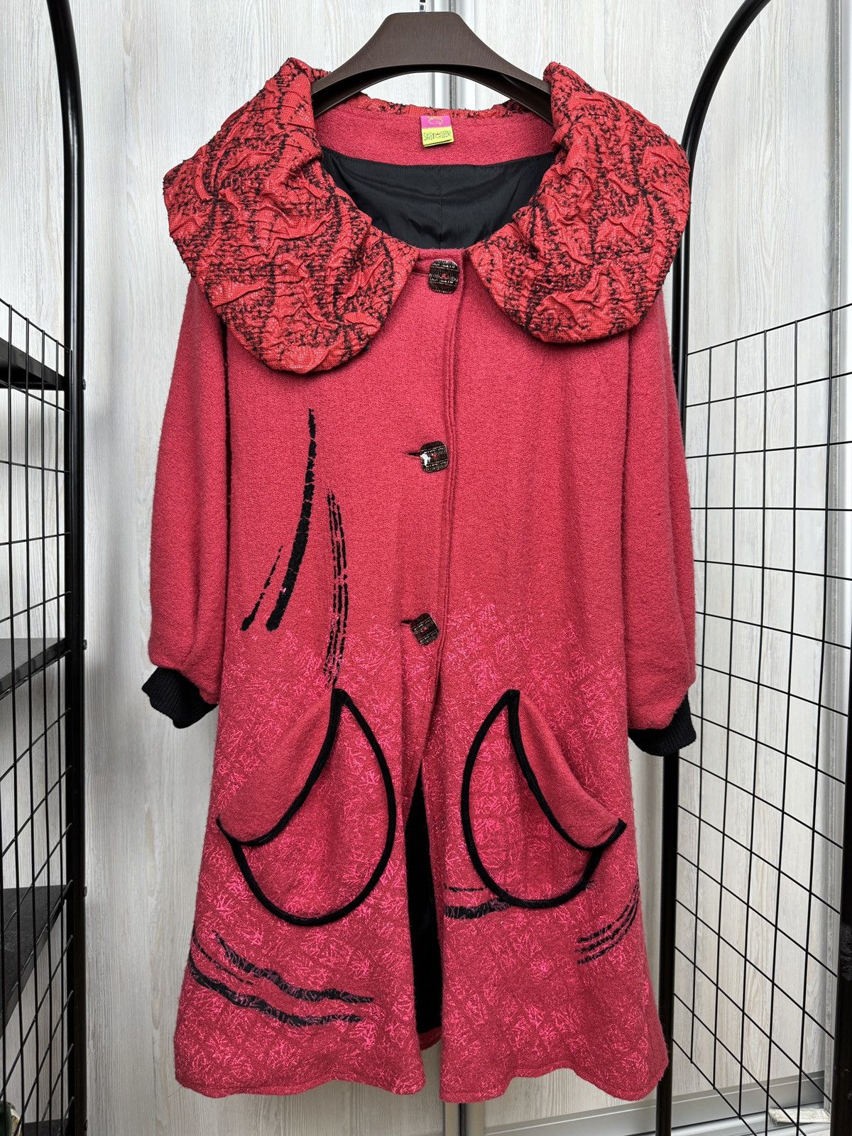 If Six Was Nine Save the Queen red pure cashmere avant garde vintage coat Size M / US 6-8 / IT 42-44 - 2 Thumbnail