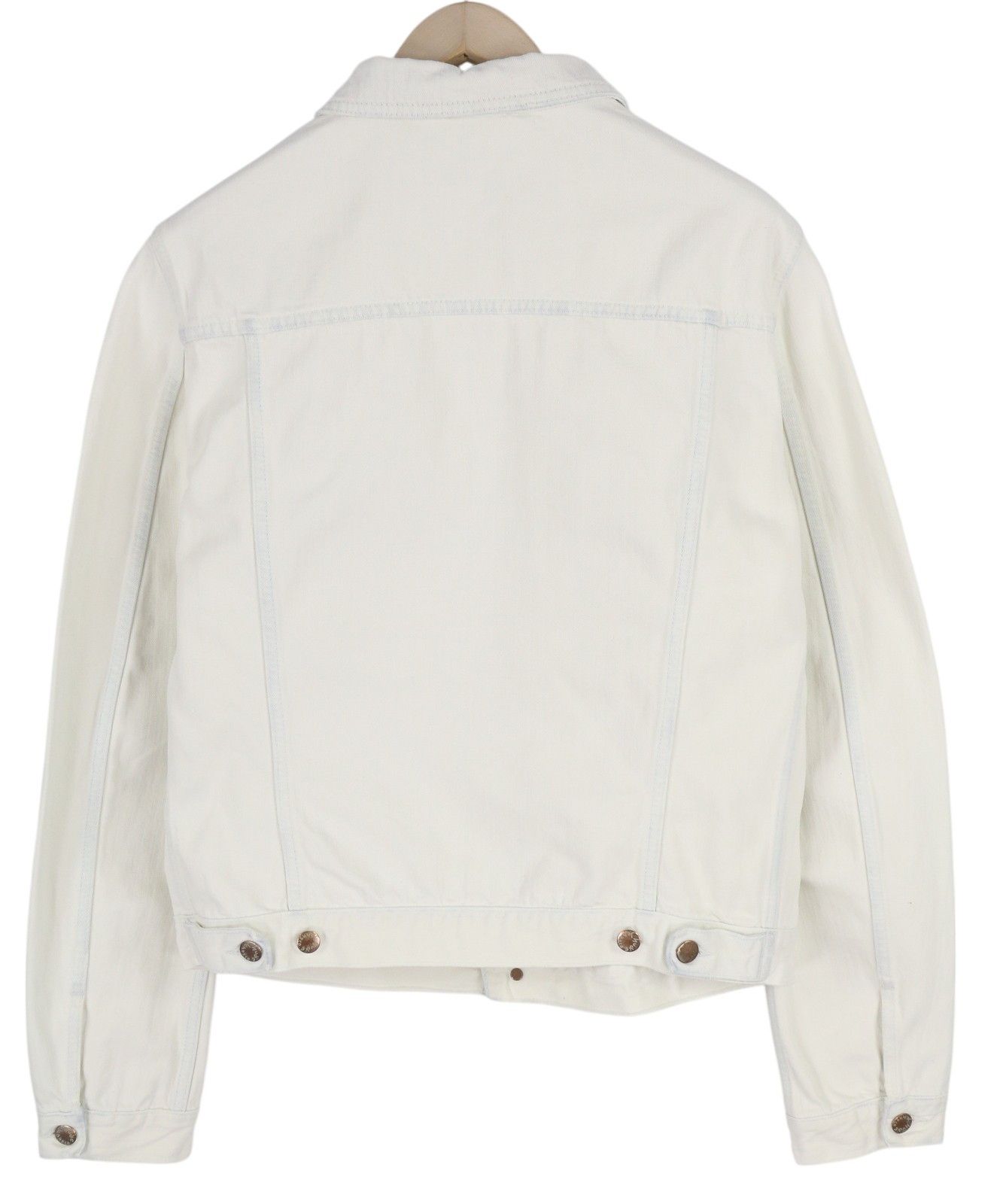 Nudie Jeans TERRY XL Denim White Extreme Bleach Polo Neck Jacket 83693 Size US XL / EU 56 / 4 - 2 Thumbnail