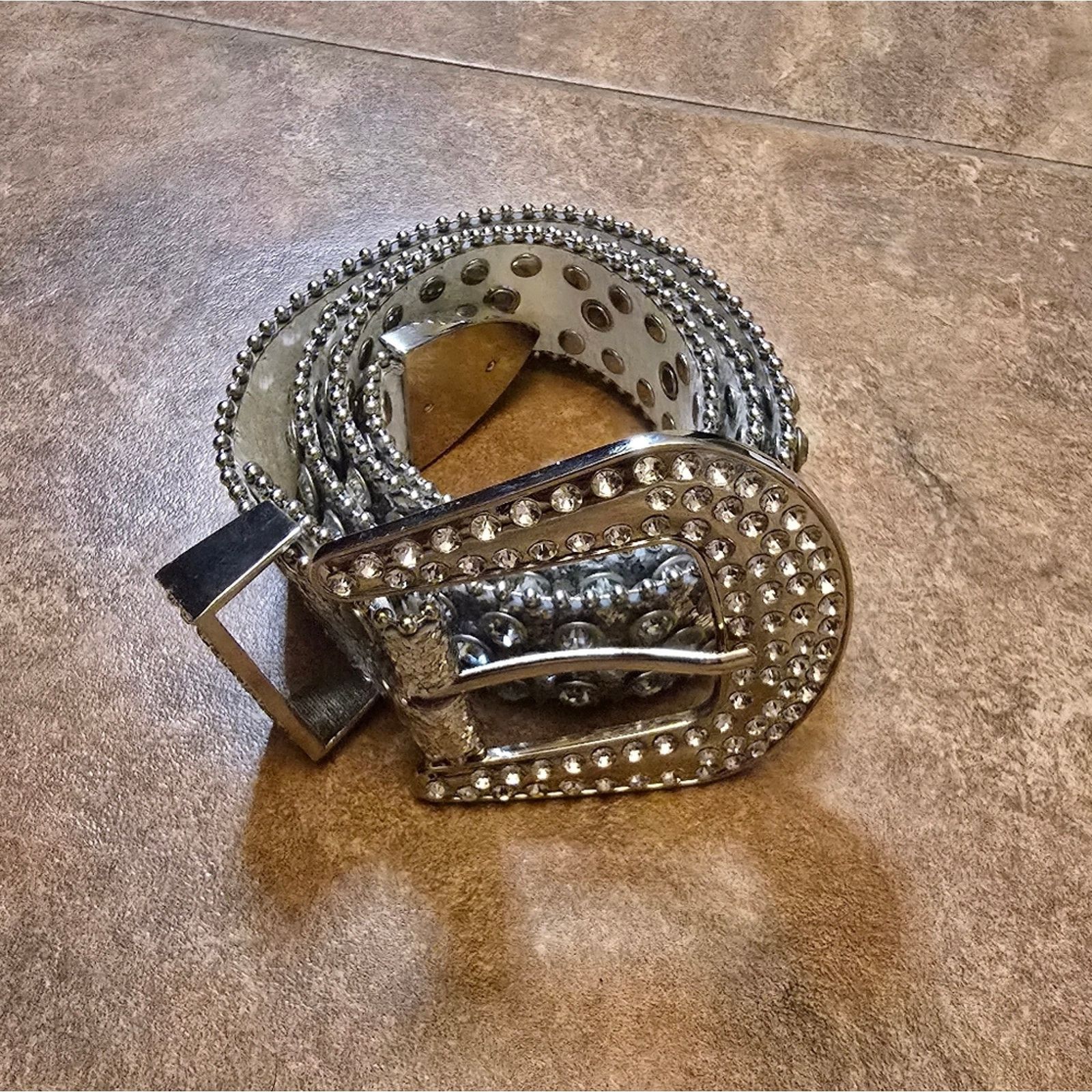 Other Silver Diamond Studded | RBS | 39 Rhinestone Belt Size ONE SIZE - 2 Thumbnail