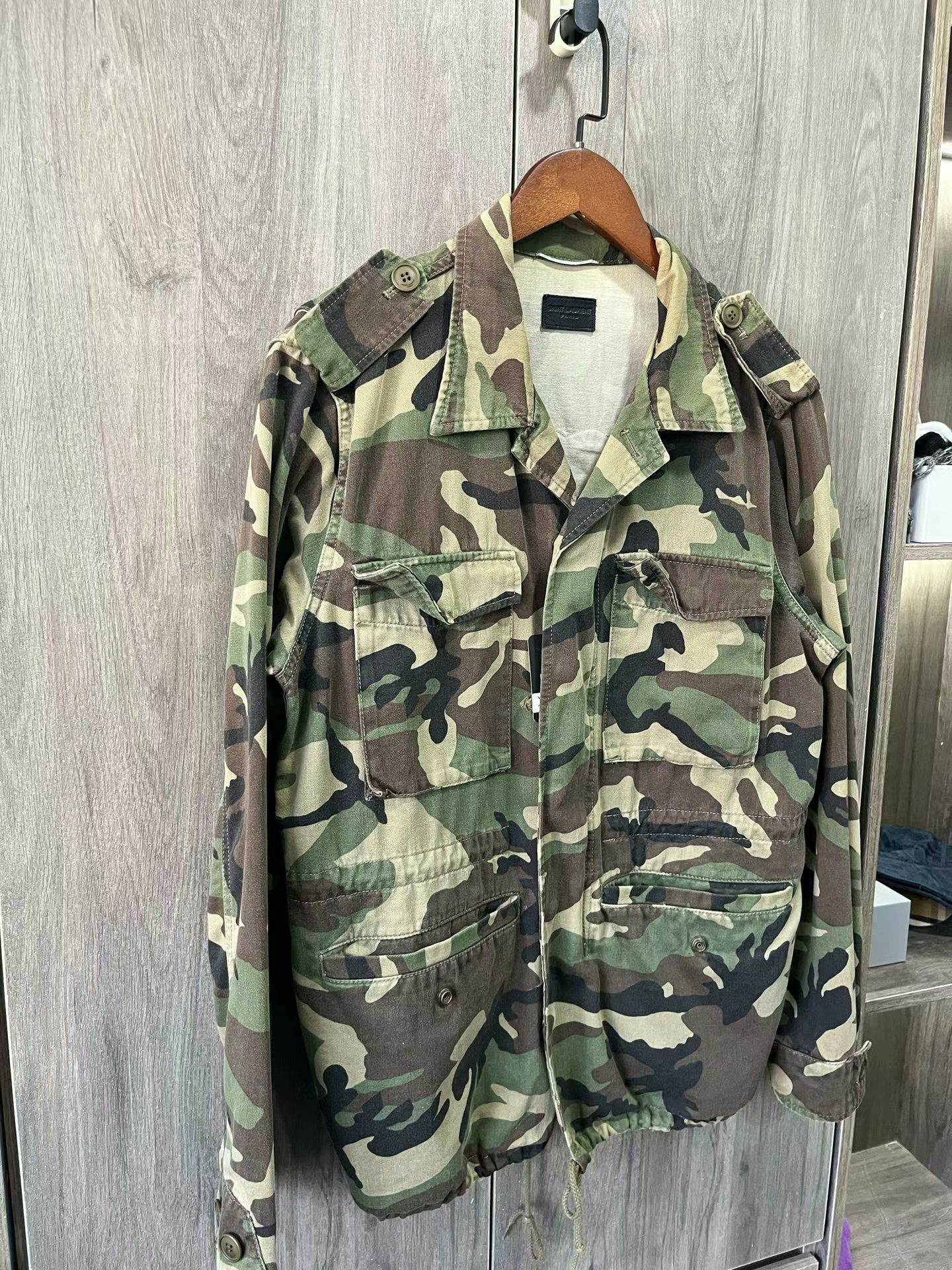 Saint Laurent Paris camouflage utility jacket by Saint Laurent Size US S / EU 44-46 / 1 - 1 Thumbnail