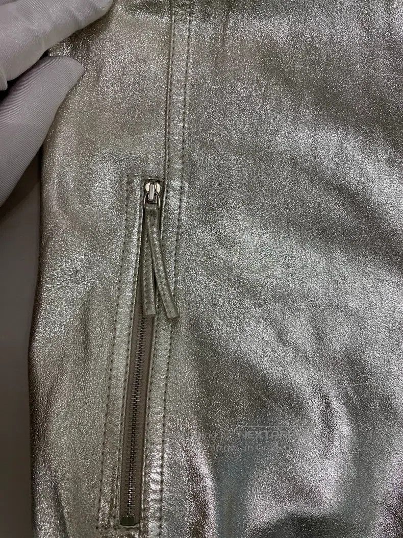 Fendi Fendi Silver Leather Jacket Size S / US 4 / IT 40 - 4 Thumbnail