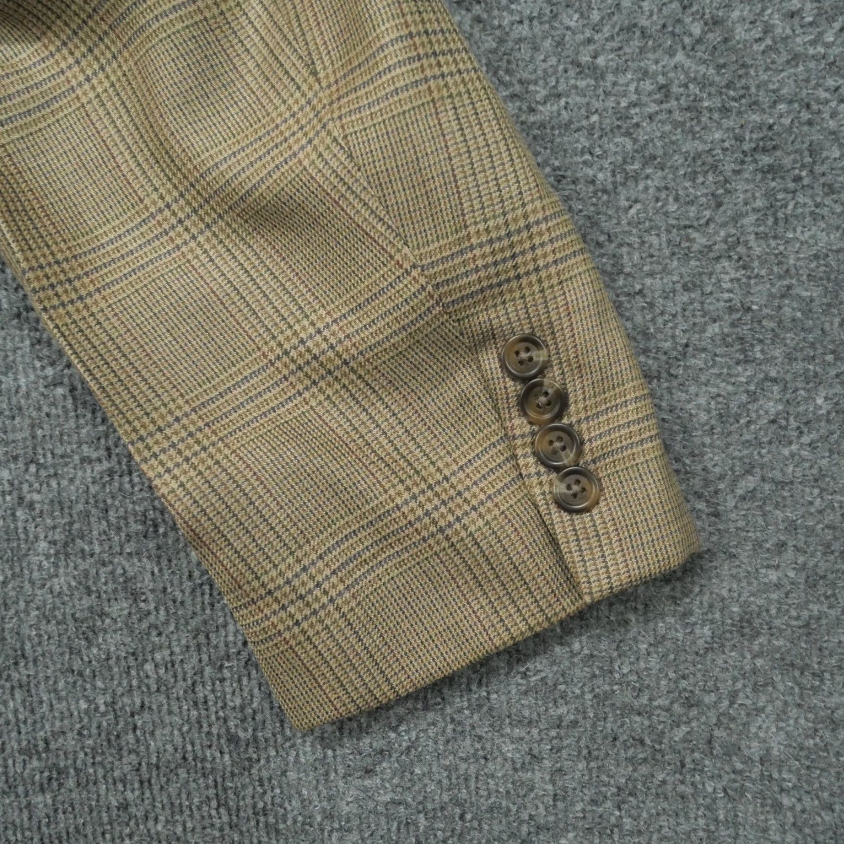 Ralph Lauren VINTAGE Ralph Lauren Jacket Mens 46 Regular Brown Glen Plaid Blazer Size 46R - 7 Thumbnail