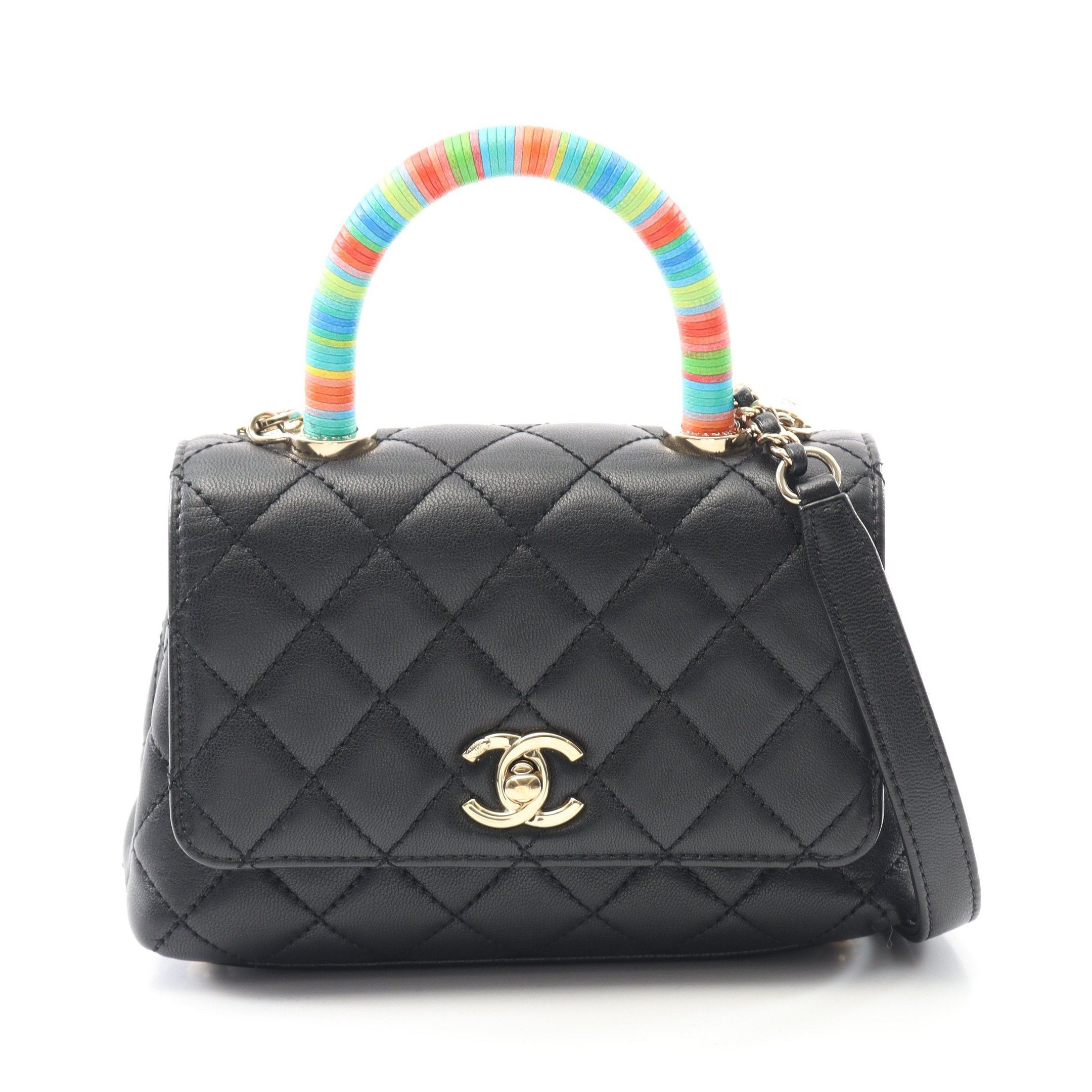 Chanel Chanel Coco Handle Xxs Top Handbag Lambskin Black Gold Hardware Size ONE SIZE - 1 Thumbnail