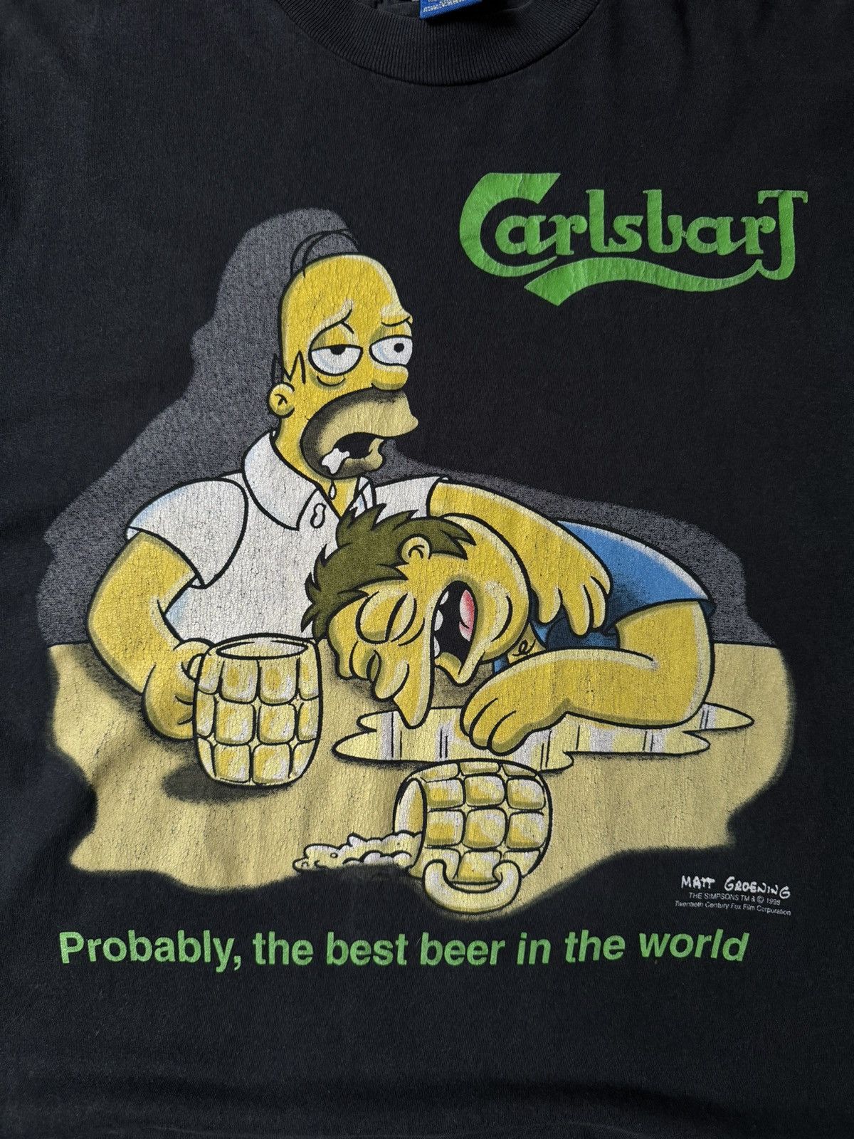Cartoon Network × The Simpsons × Vintage Vintage 1998 The Simpsons ‘Carlsbart’ T-Shirt Size US XL / EU 56 / 4 - 4 Thumbnail