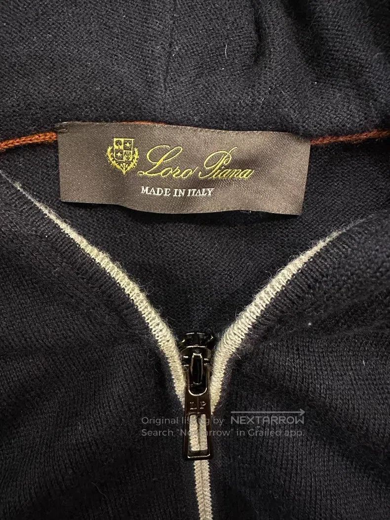 Loro Piana Loro Piana Navy blue hooded zipper knit jacket Size US M / EU 48-50 / 2 - 7 Thumbnail