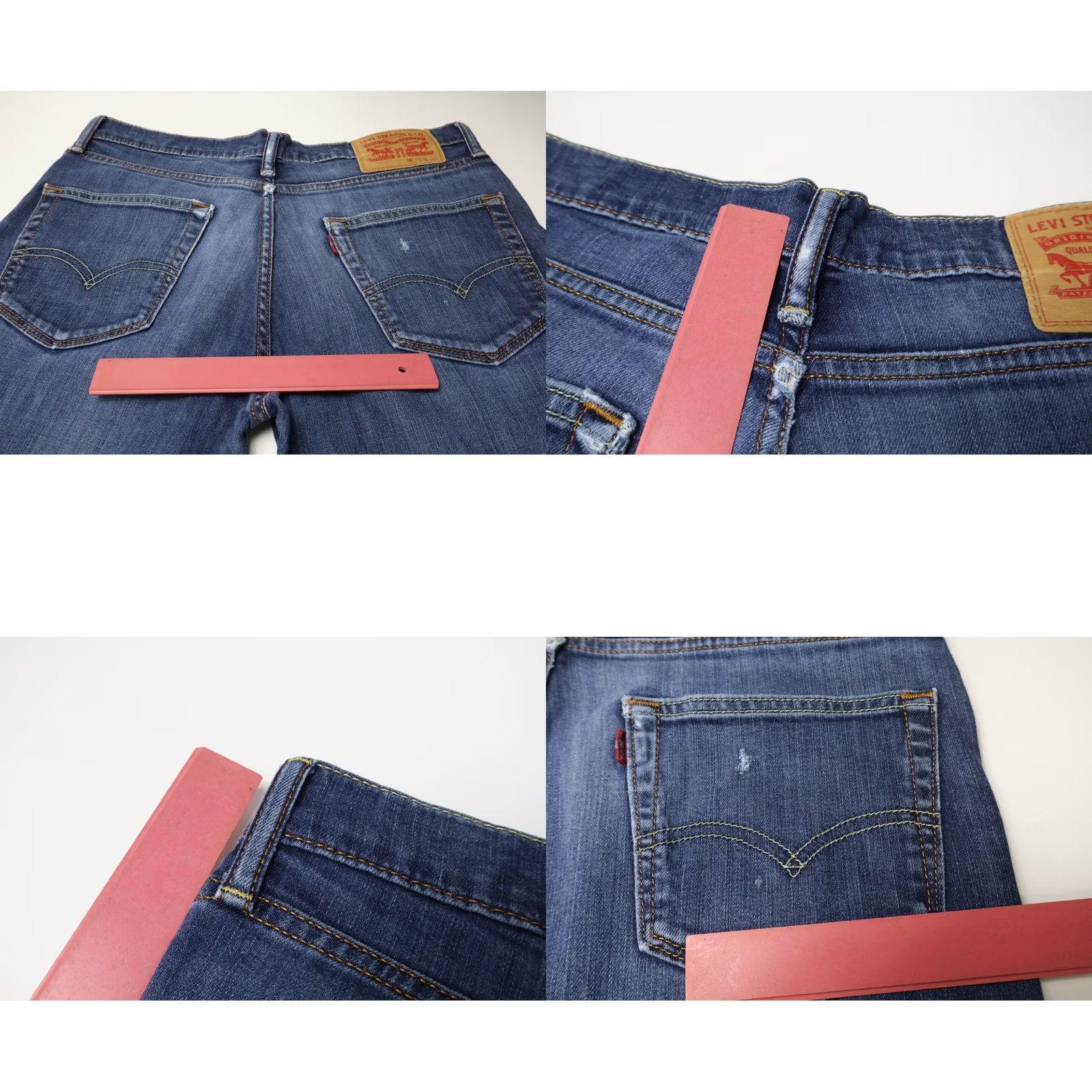 Levi's LEVI'S 504 Jeans Men's W31/L34 Blue Faded Whiskers Stretch Zip Fly Logo Denim Slim 5-Pocket Portable All Seasons Mens Size US 31 - 10 Thumbnail
