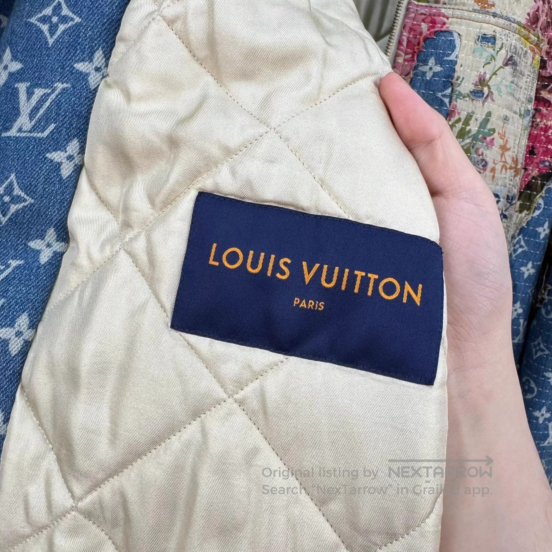 Louis Vuitton Blue Denim Jacket with Floral Patchwork. Size US M / EU 48-50 / 2 - 6 Thumbnail