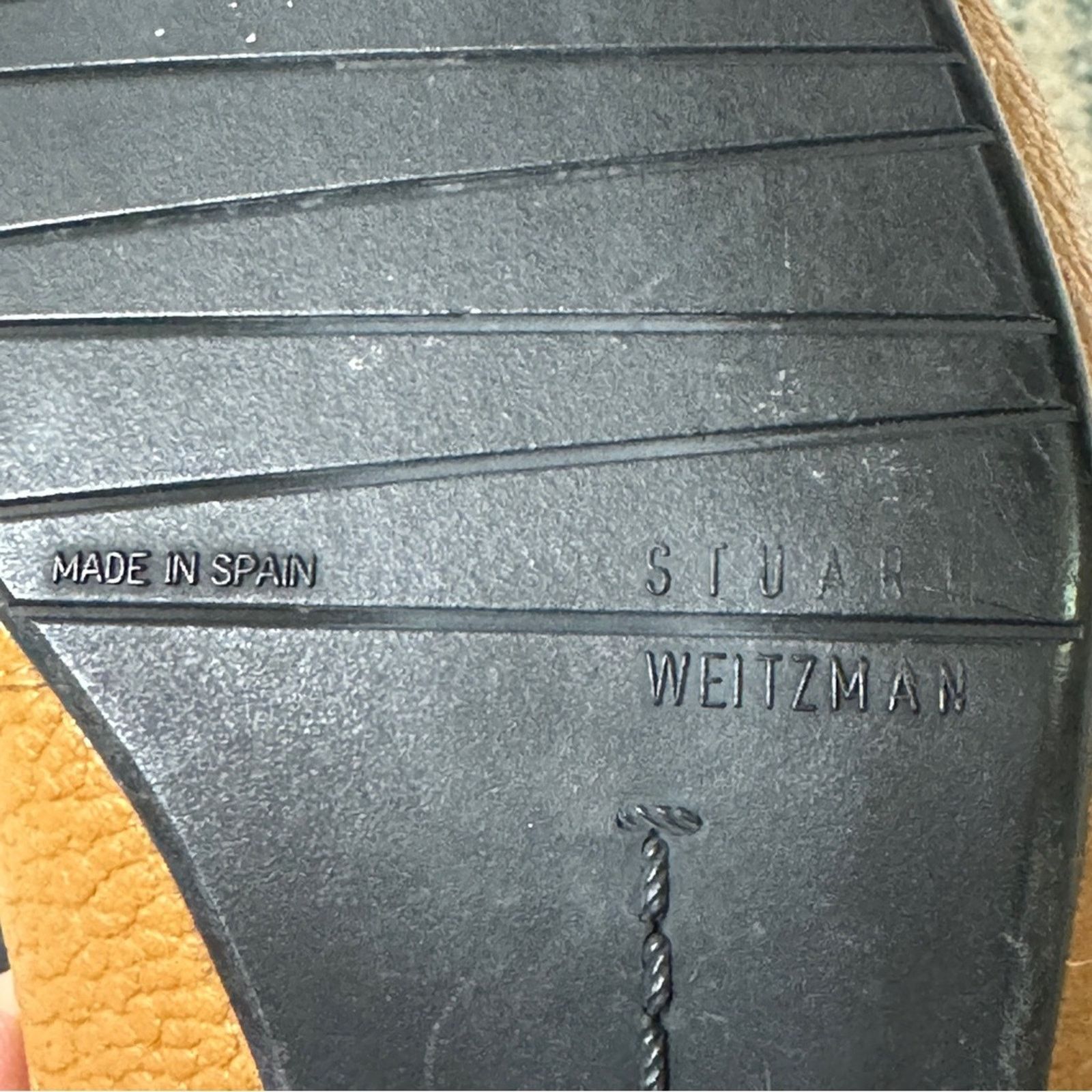 Stuart Weitzman STUART WEITZMAN Square Toe Tan Leather Loafer MULES Size US 7 / IT 37 - 9 Thumbnail